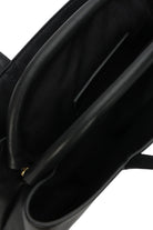 ELSHAM BOUTIQUE Mini Vault Tote in black ironed calf nappa leather featuring an internal metal frame and slip pocket
