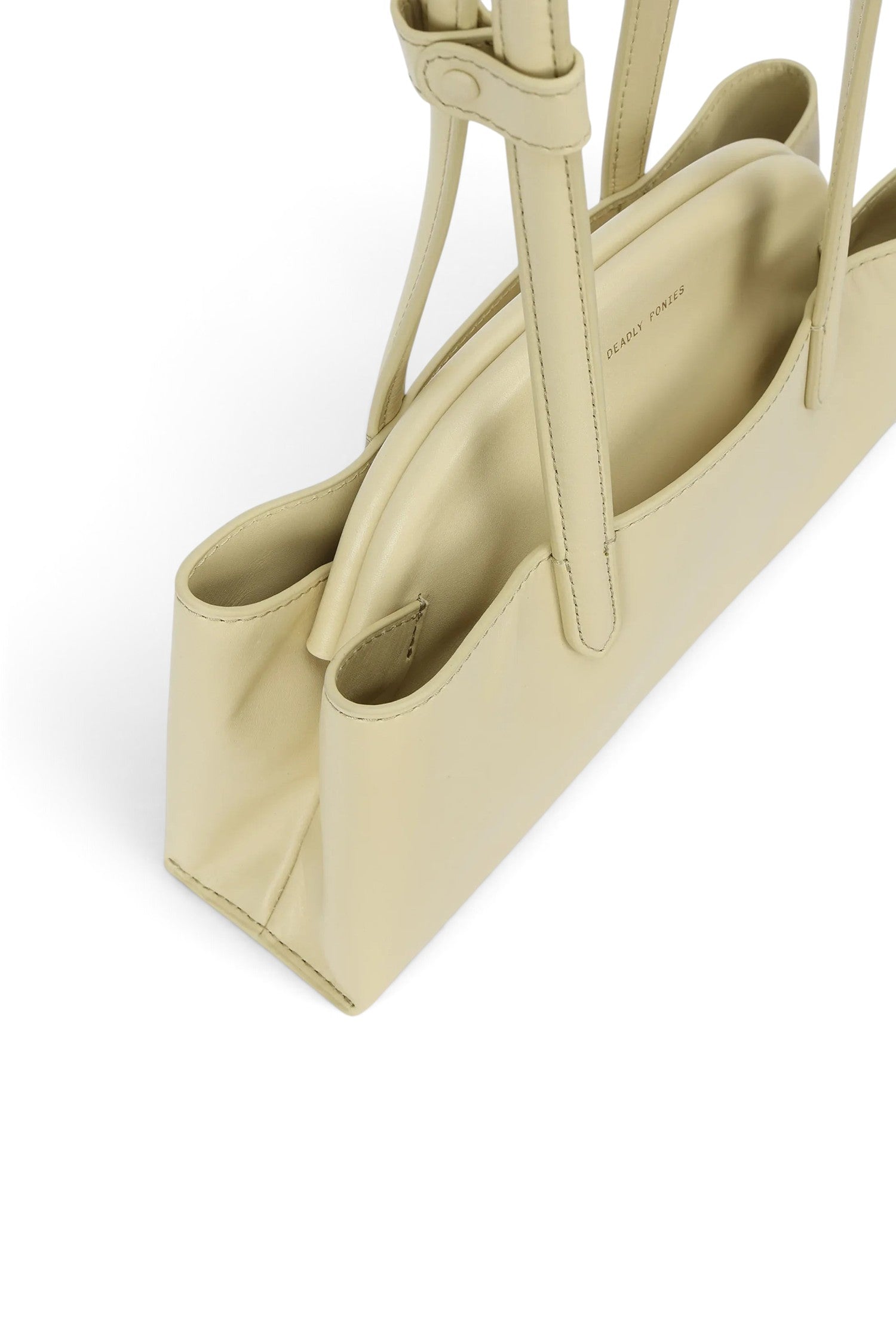 ELSHAM BOUTIQUE Mini Vault Tote in lemonade yellow ironed calf nappa leather with dual handles and magnetic closure