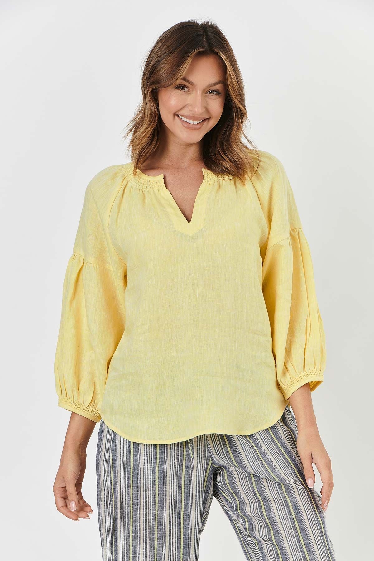 GA412 Linen Top in Zest GA412 Linen Top in Zest