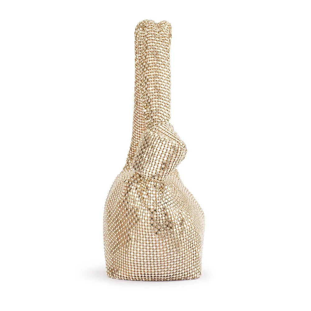 Isabella Mesh Slouch Bag in Gold Isabella Mesh Slouch Bag in Gold