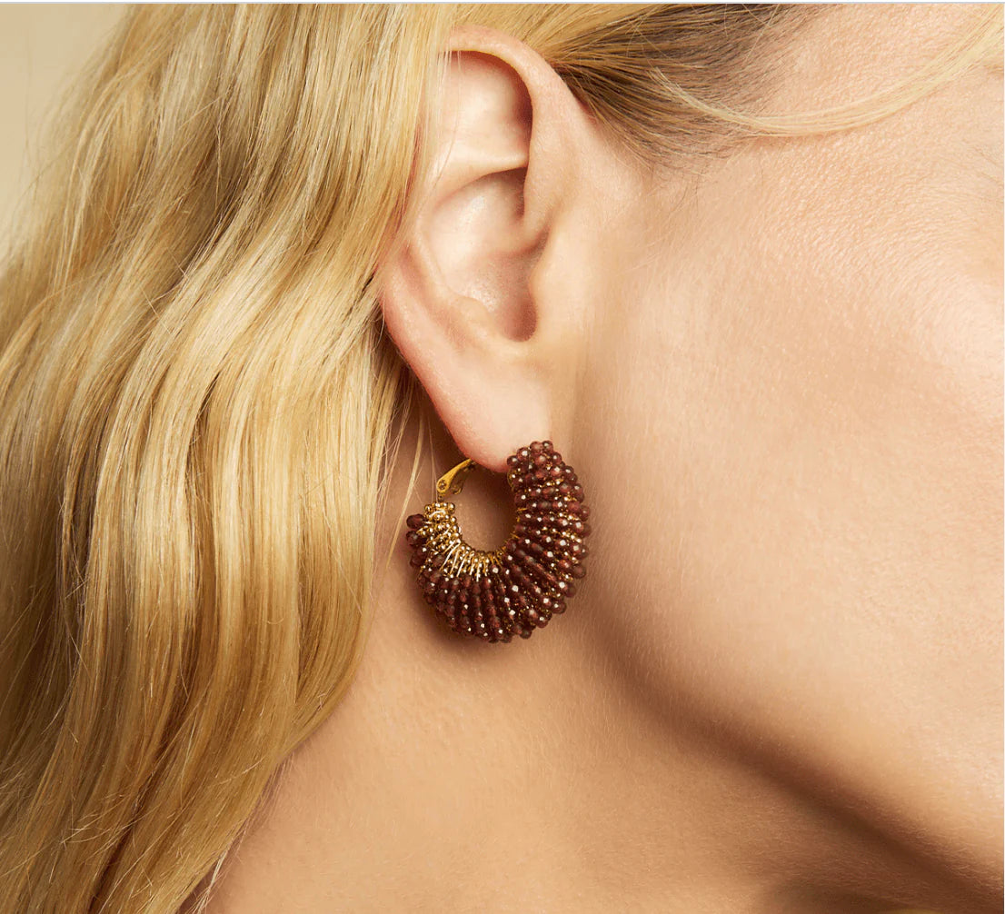 GAS BIJOUX Izzia Petite Hoop Earrings Womens Jewellery hoop earrings hoops blue beaded Secret Girl Stuff