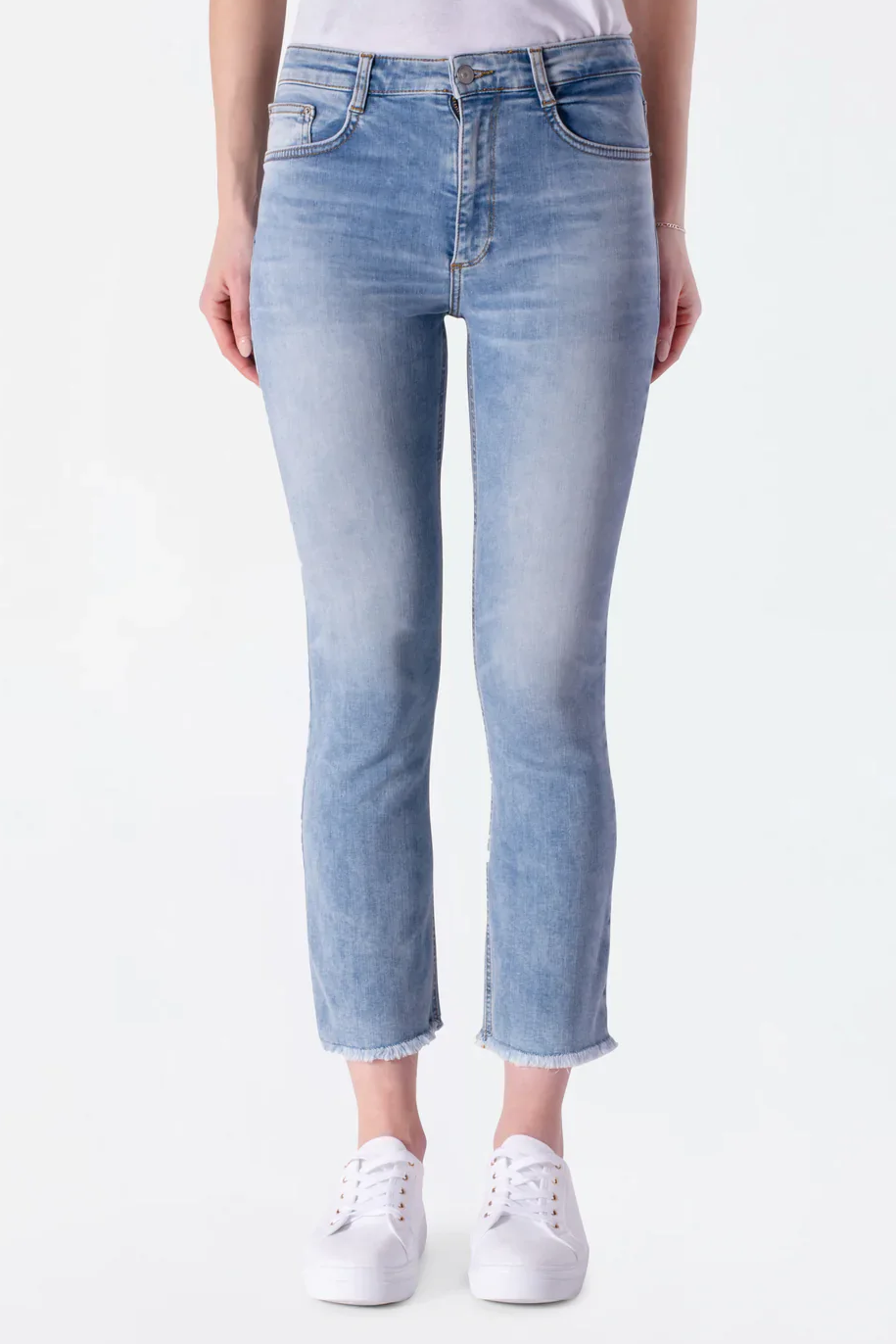 Lynda Ennio High Rise Cropped Flare Denim Lynda Ennio High Rise Cropped Flare Denim