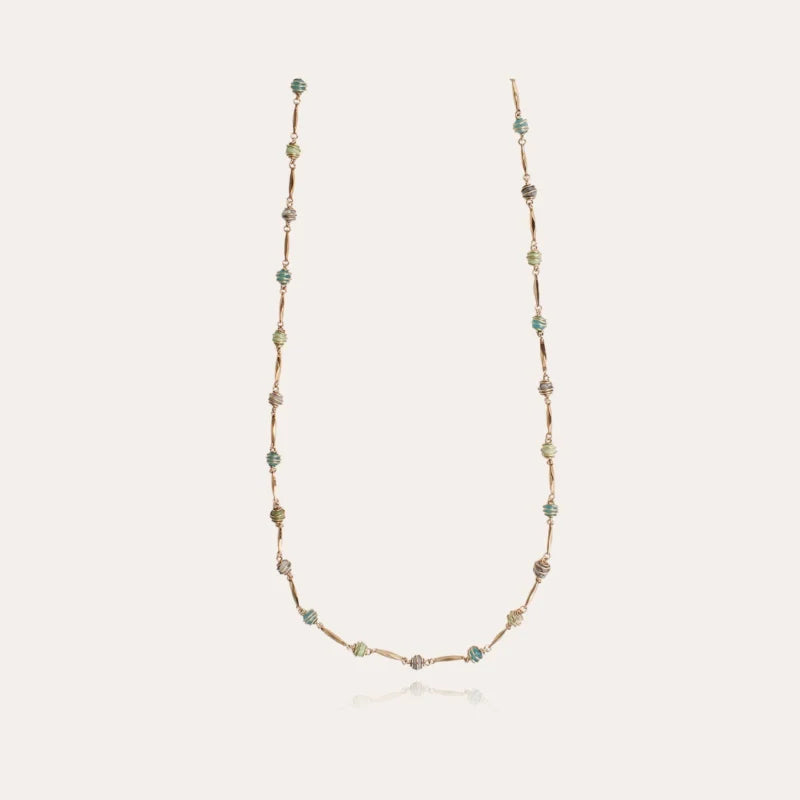 Gas Bijoux Sautoir Perla womens jewellery necklace in aventurine and grey agate semi precious beads handmade in france new arrivals Secret Girl Stuff