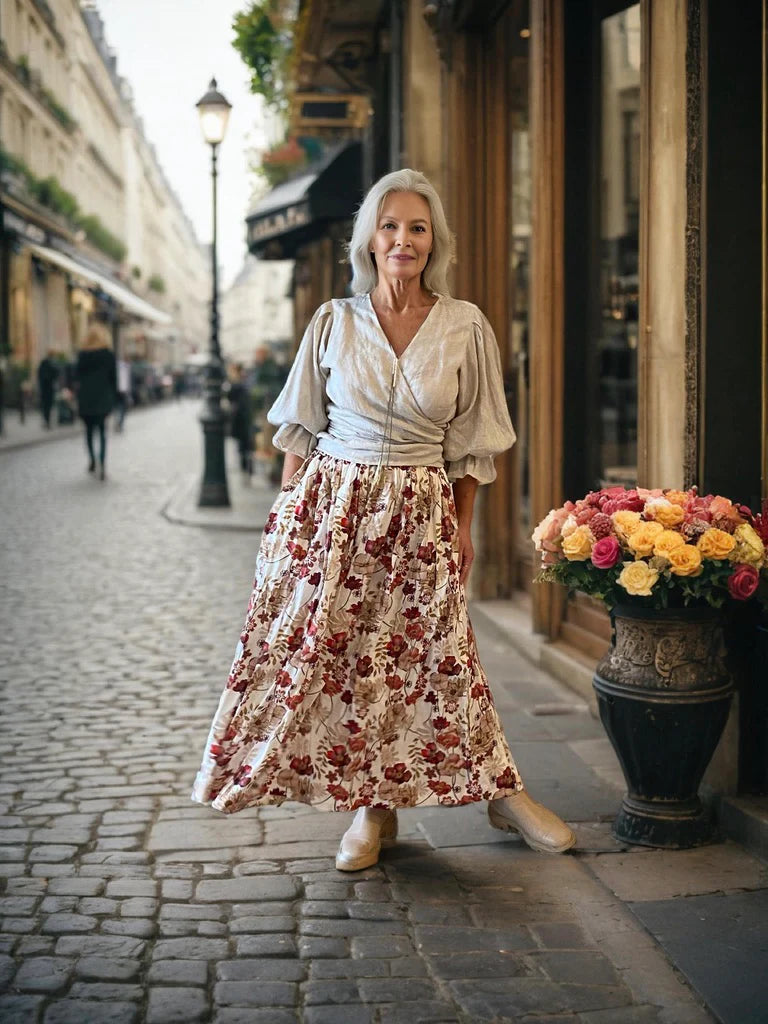 Layla Maxi Skirt in Red Poppies Layla Maxi Skirt in Red Poppies