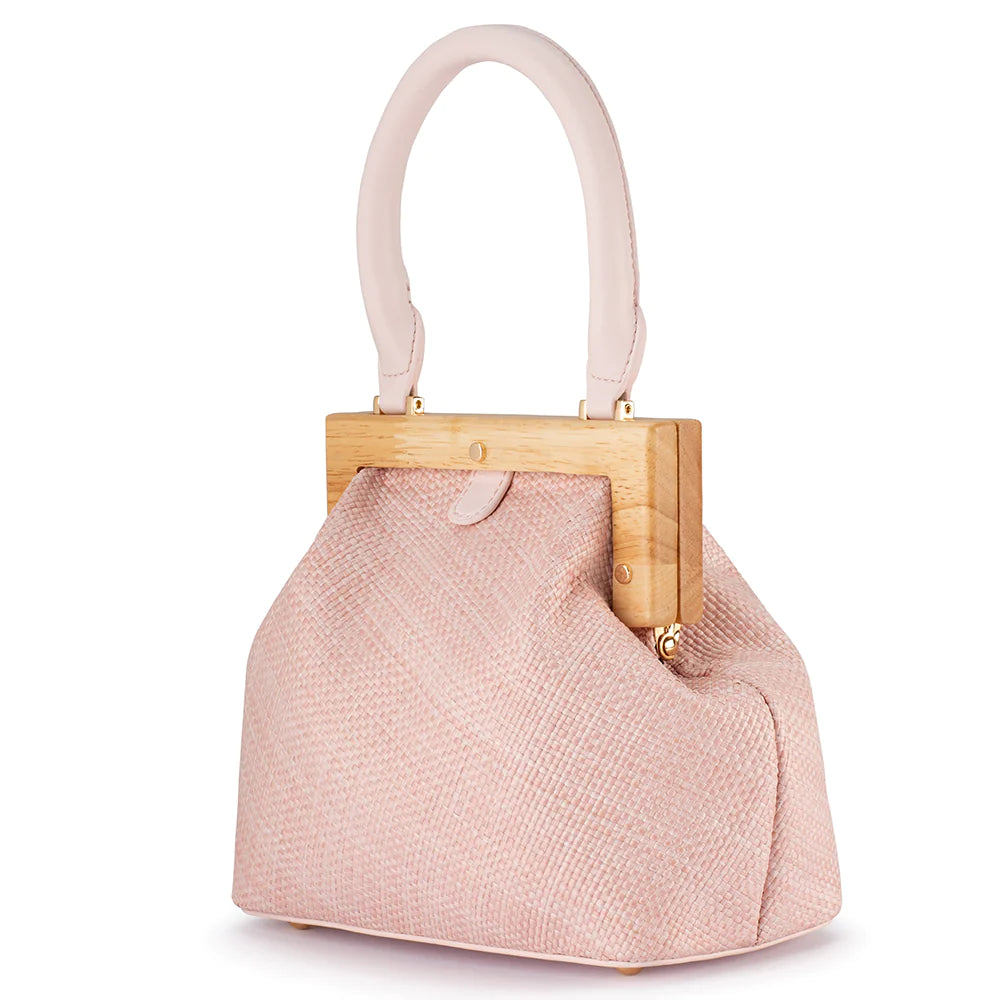 Piper Straw Handle Bag in Pink Piper Straw Handle Bag in Pink