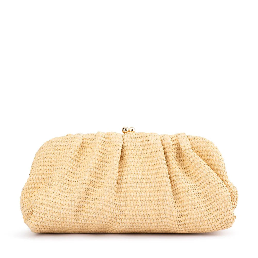 Queenie Woven Clutch in Natural Queenie Woven Clutch in Natural