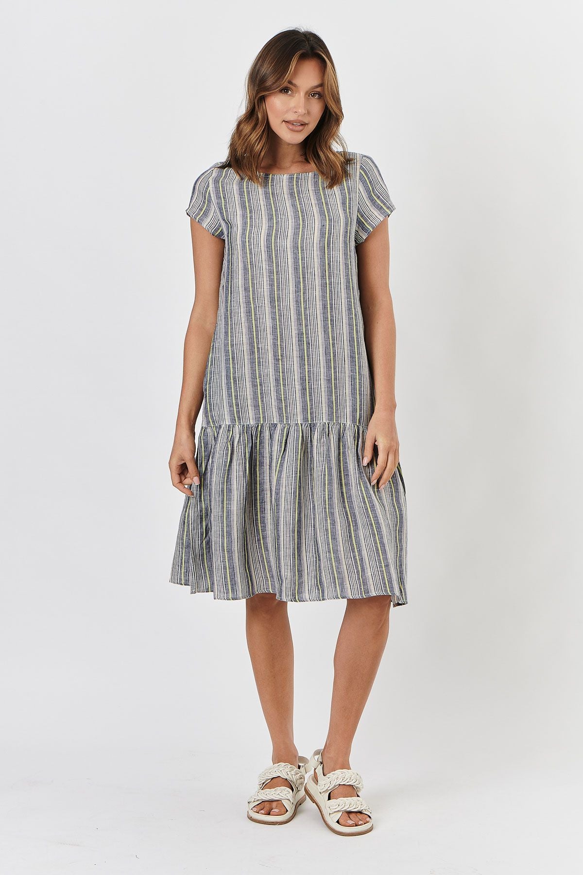 GA453 Linen Dress in Naval Gazing GA453 Linen Dress in Naval Gazing