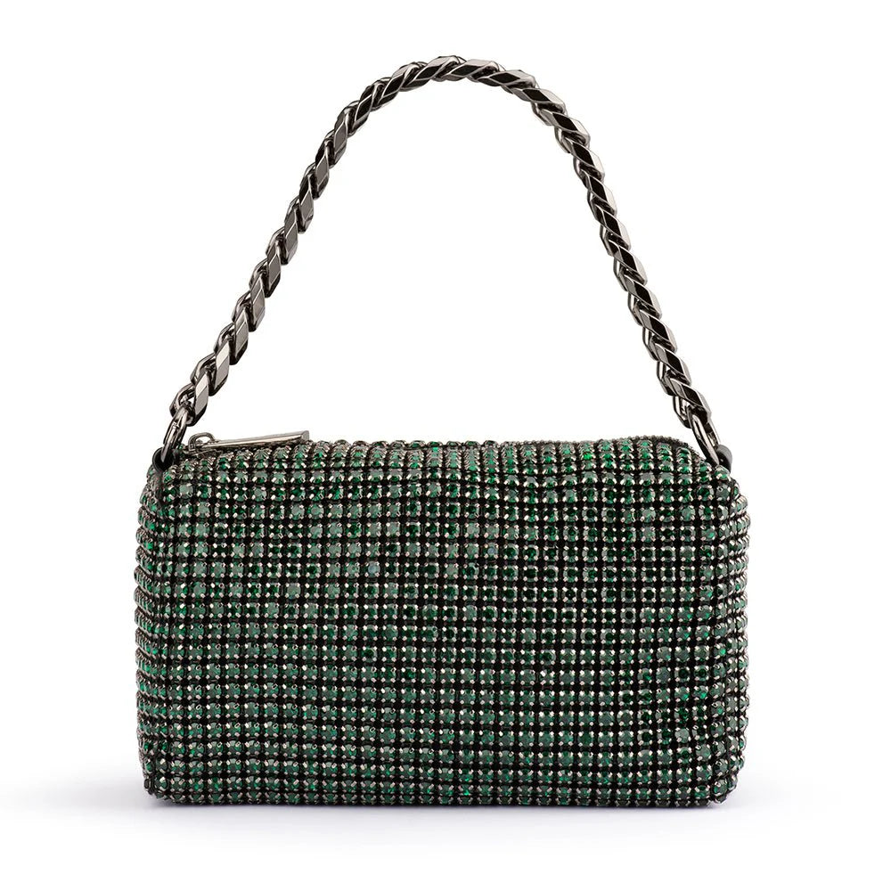 Robbie Crystal Loaf Bag in Emerald Robbie Crystal Loaf Bag in Emerald