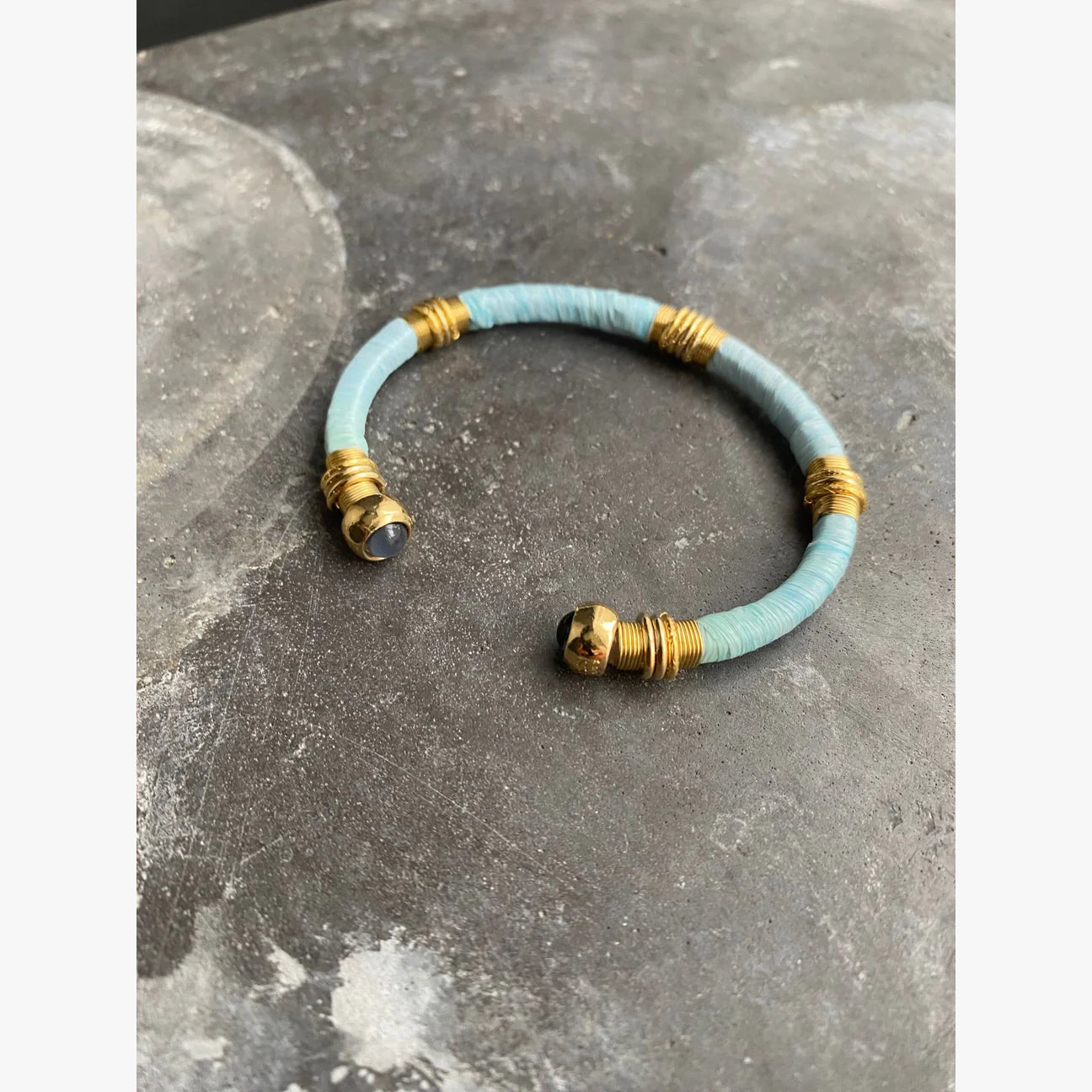 Sari Raphia Bracelet in Aqua Sari Raphia Bracelet in Aqua