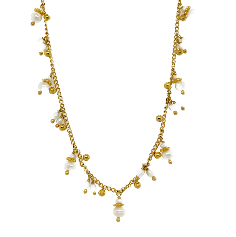 Tangerine Serti Necklace in Pearls Tangerine Serti Necklace in Pearls