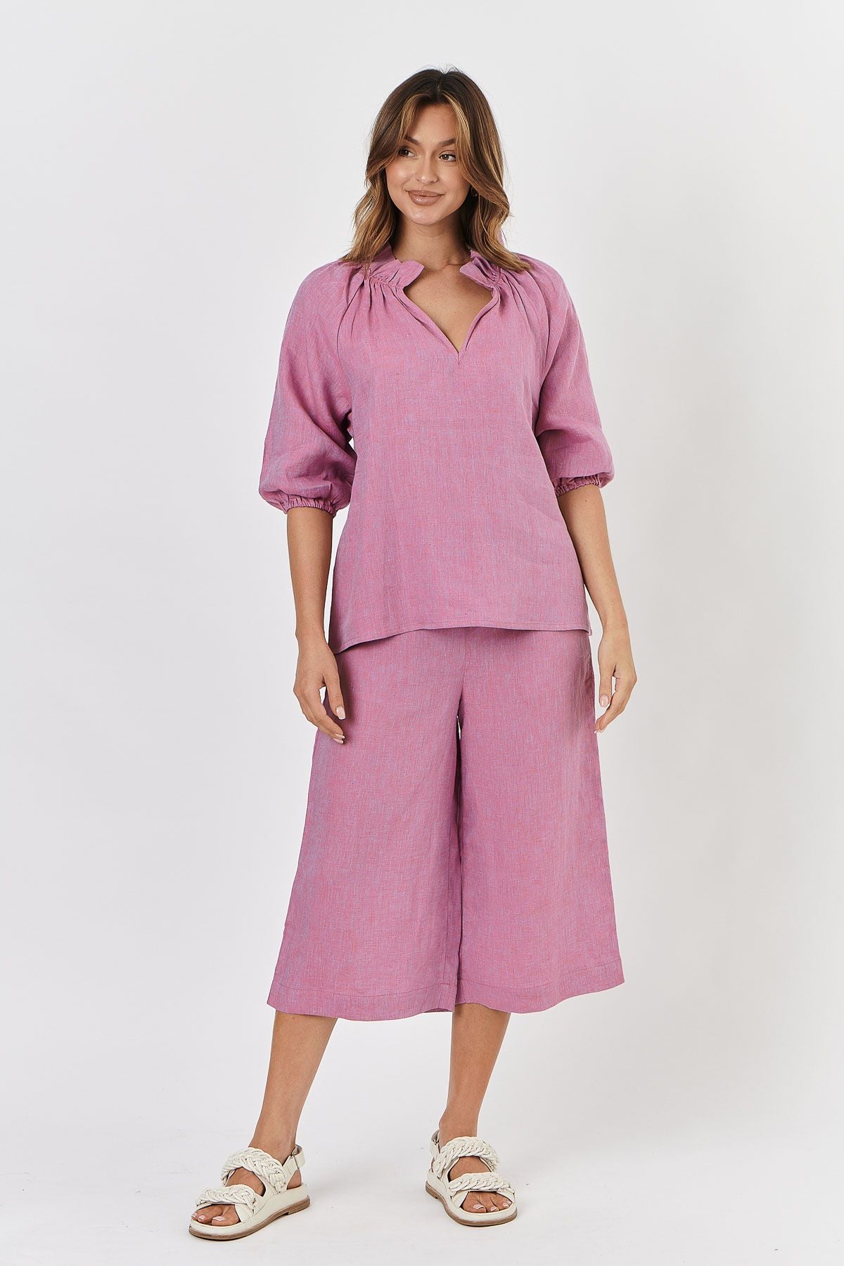 GA438 Linen Pants in Taffy GA438 Linen Pants in Taffy