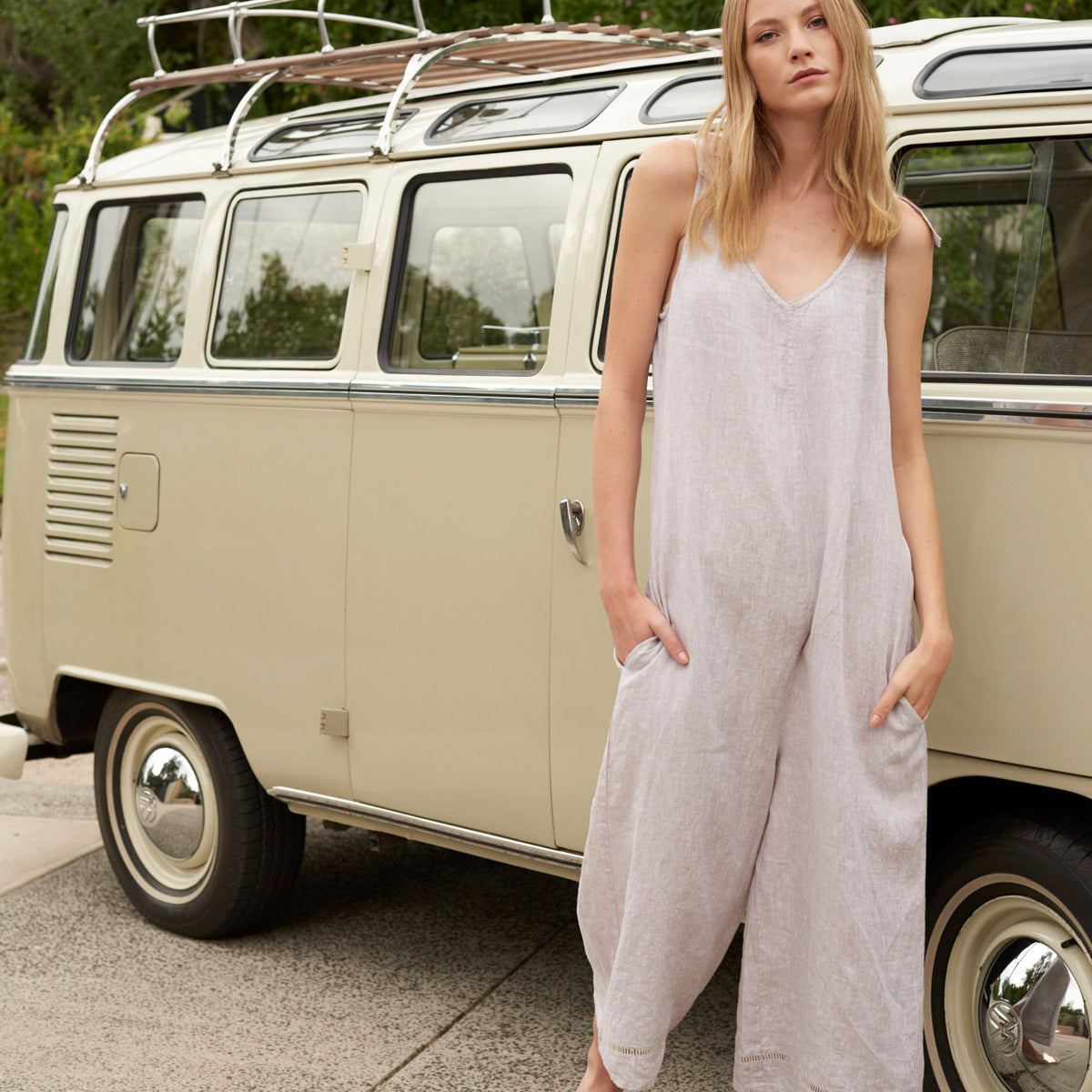 Alessandra - Jumping Jack Overalls - Womens - String Linen – Secret ...
