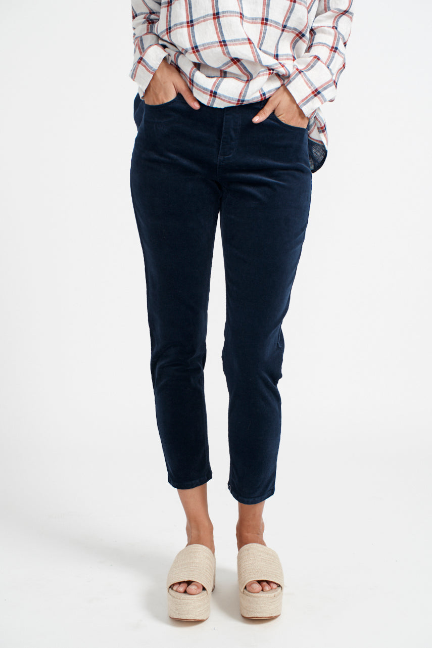 Fluted Cord Jean in Navy Fluted Cord Jean in Navy