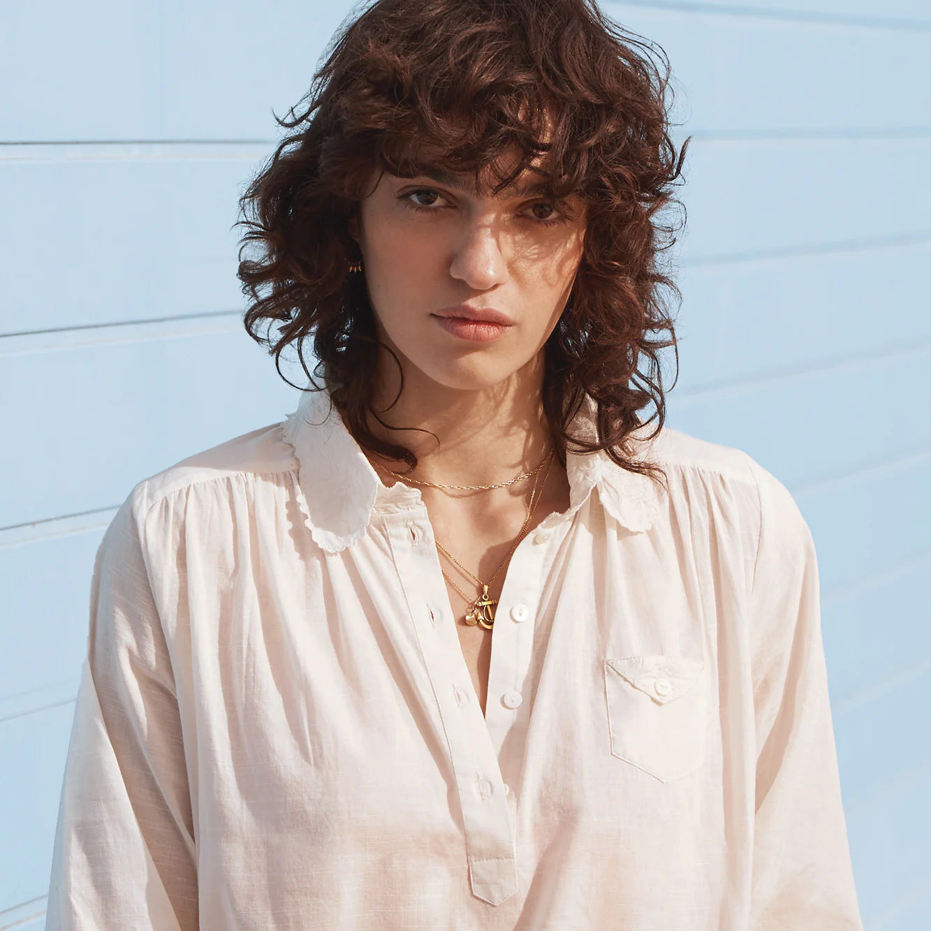 Lace Collar Blouse in Chalk Lace Collar Blouse in Chalk