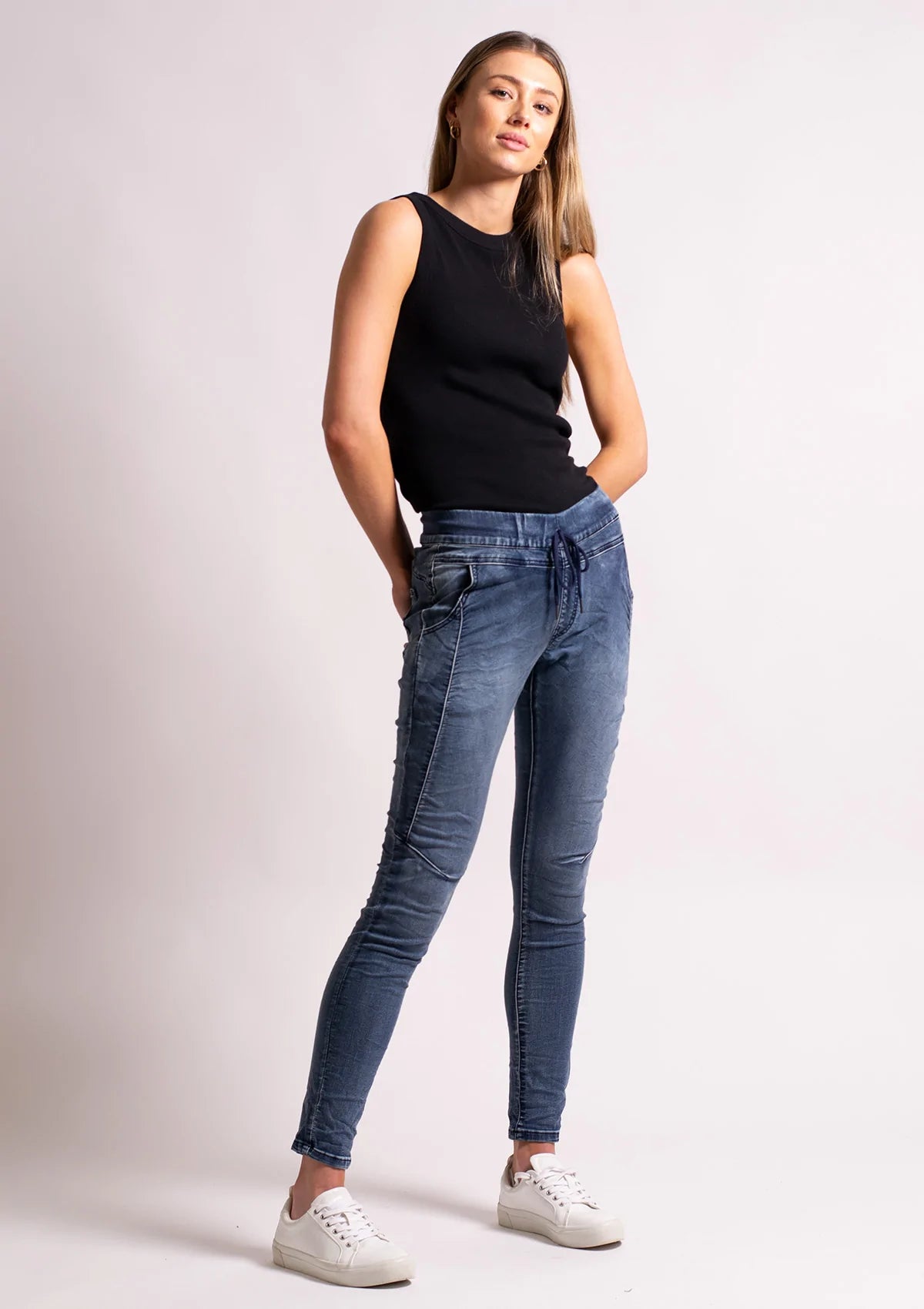 Grappa Jeans in Mid Blue Denim Grappa Jeans in Mid Blue Denim