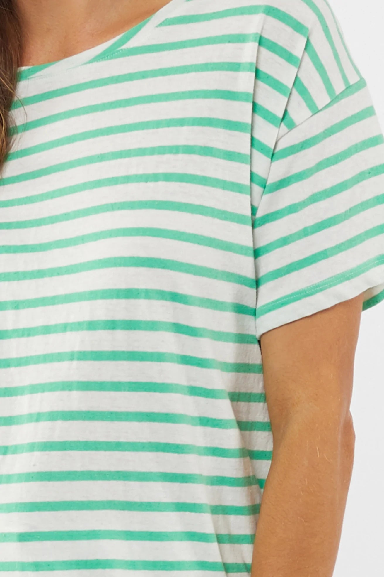 Clover Short Sleeve Tee in Mint/White Stripe Clover Short Sleeve Tee in Mint/White Stripe