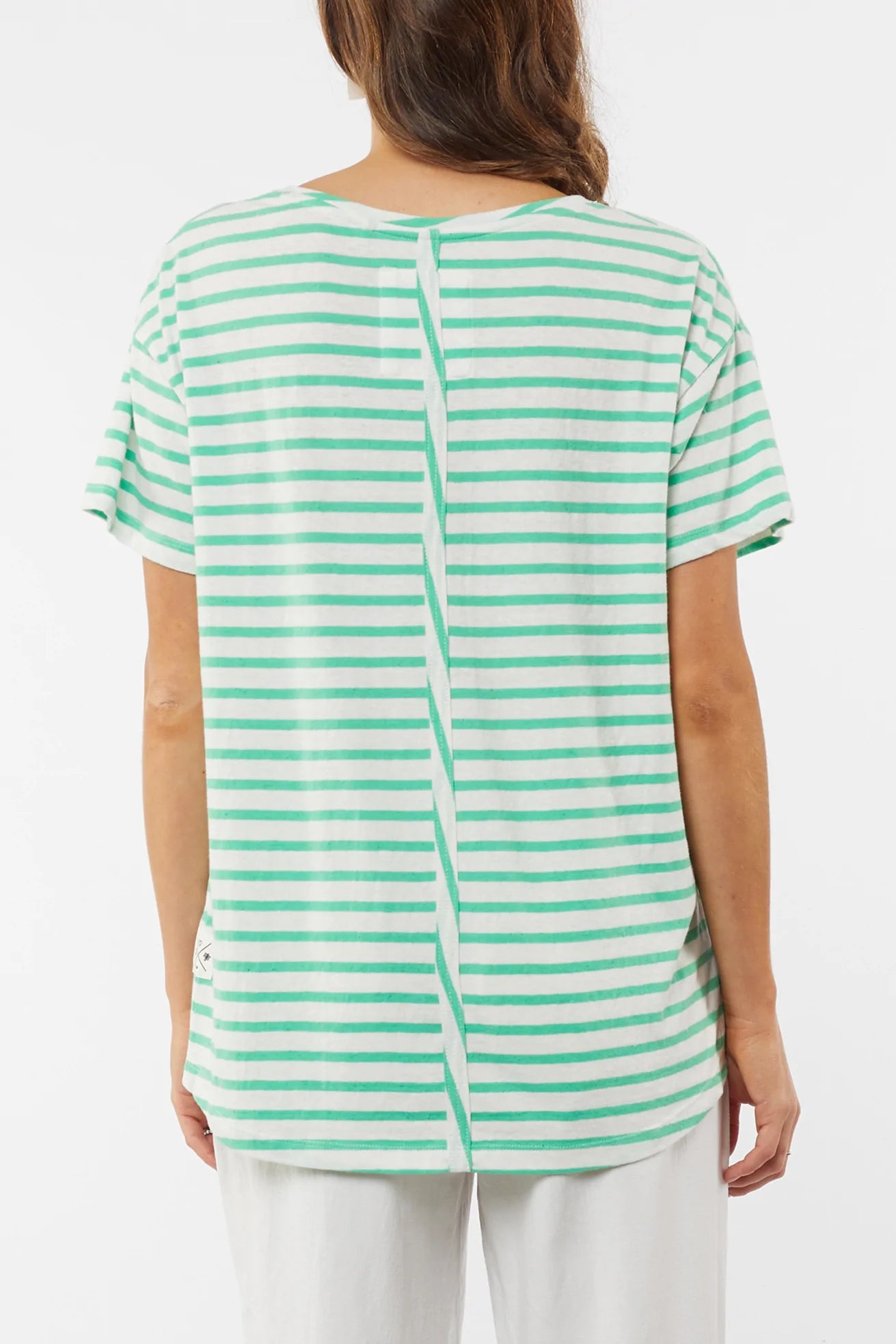Clover Short Sleeve Tee in Mint/White Stripe Clover Short Sleeve Tee in Mint/White Stripe
