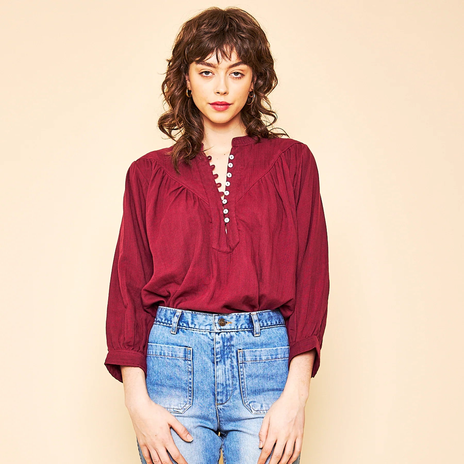 Marais Blouse in Burgundy Marais Blouse in Burgundy