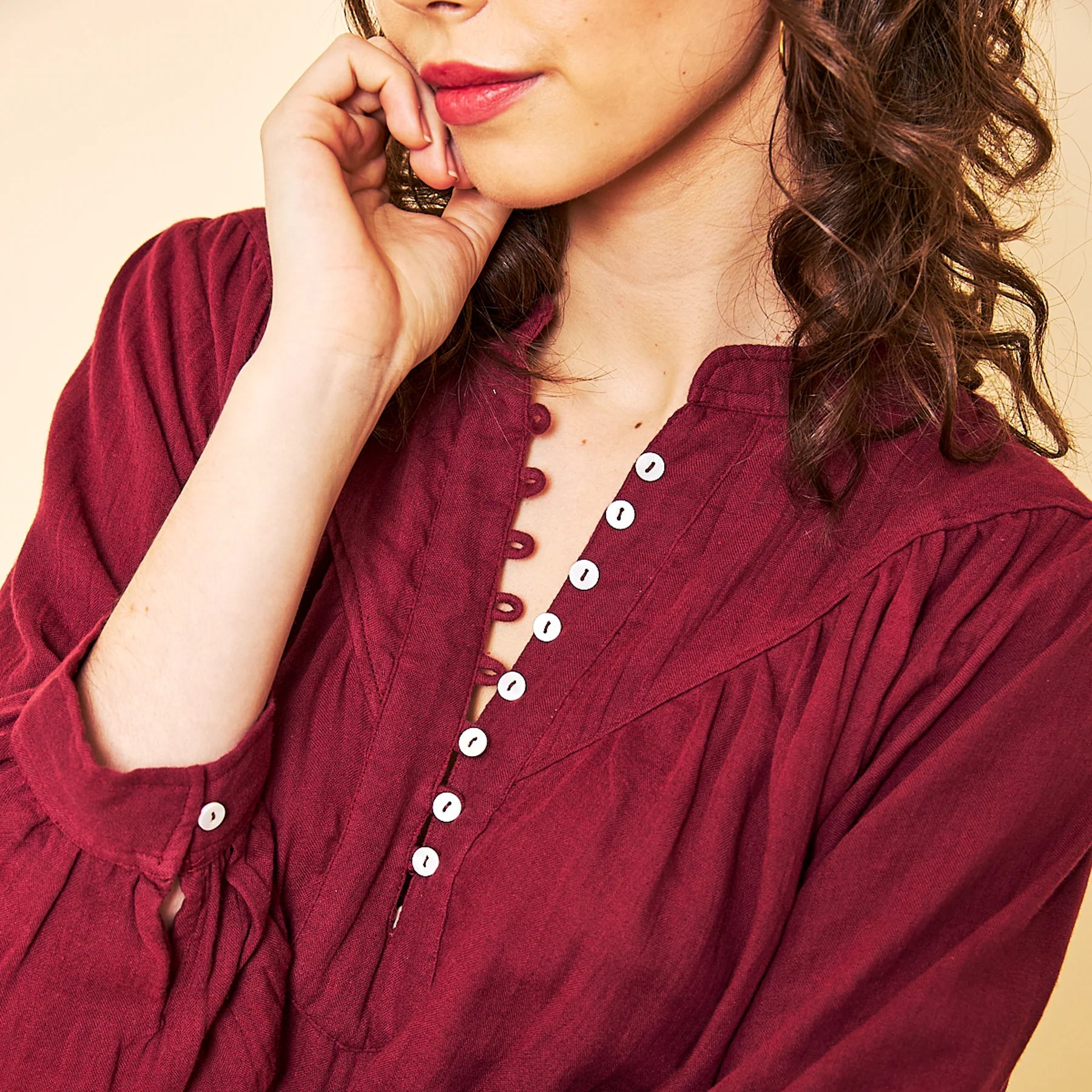 Marais Blouse in Burgundy Marais Blouse in Burgundy