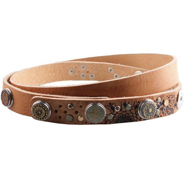 NOOSA AMSTERDAM DIVALI PRINT BELT SKINNY - NATURAL NOOSA AMSTERDAM DIVALI PRINT BELT SKINNY - NATURAL