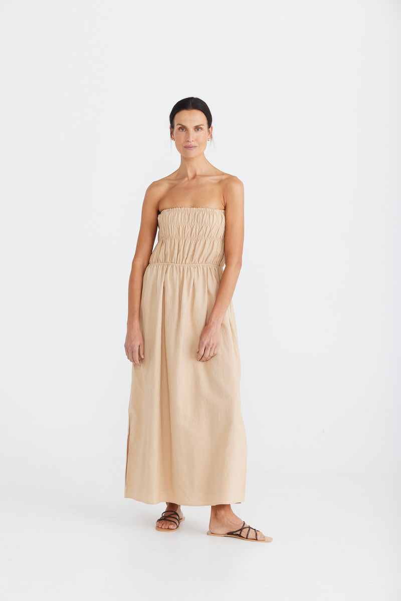 BRAVE + TRUE - Isabella Dress in Bisque - Womens Clothing - Neutral ...