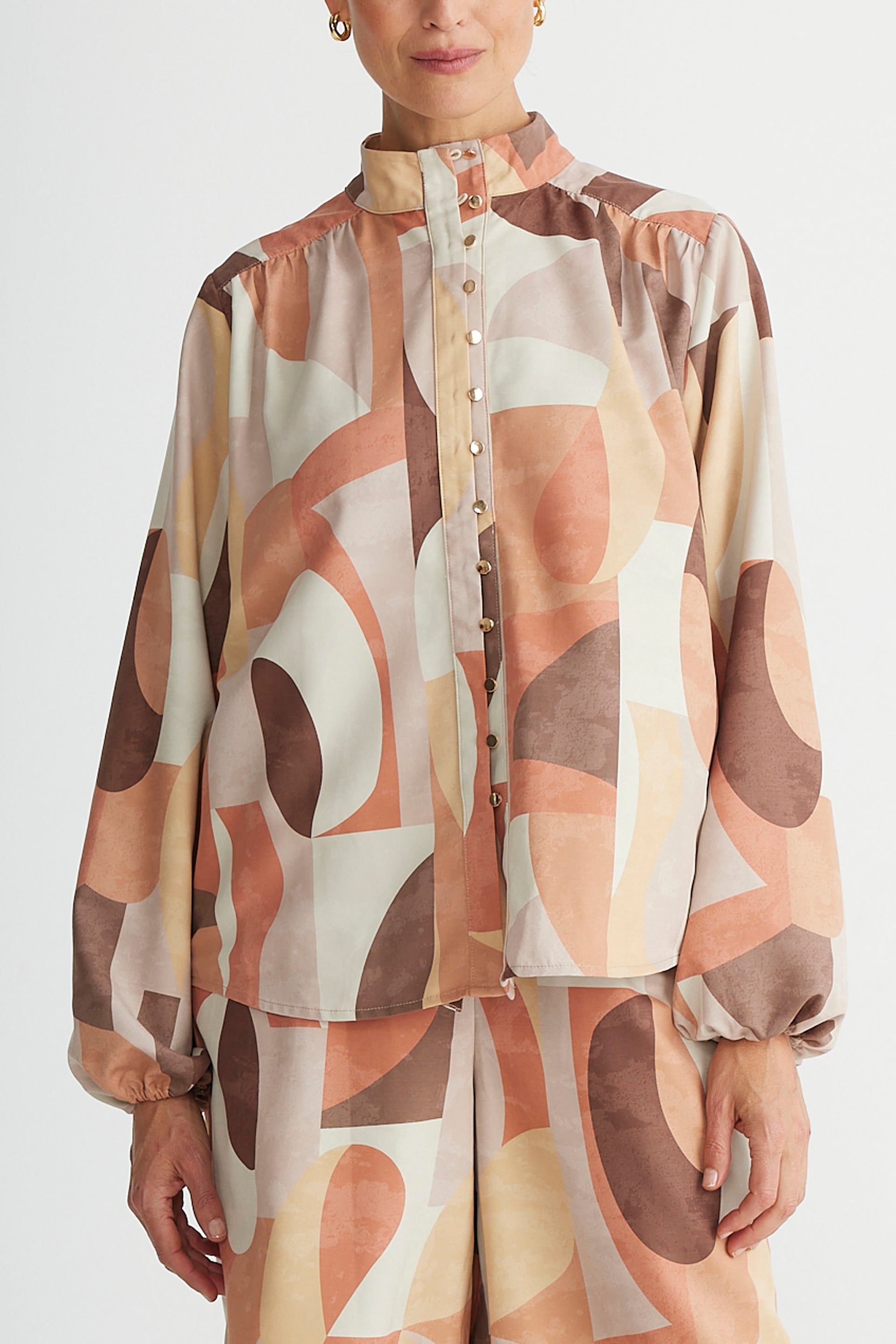 Sylvie Shirt in Earth Abstract Sylvie Shirt in Earth Abstract