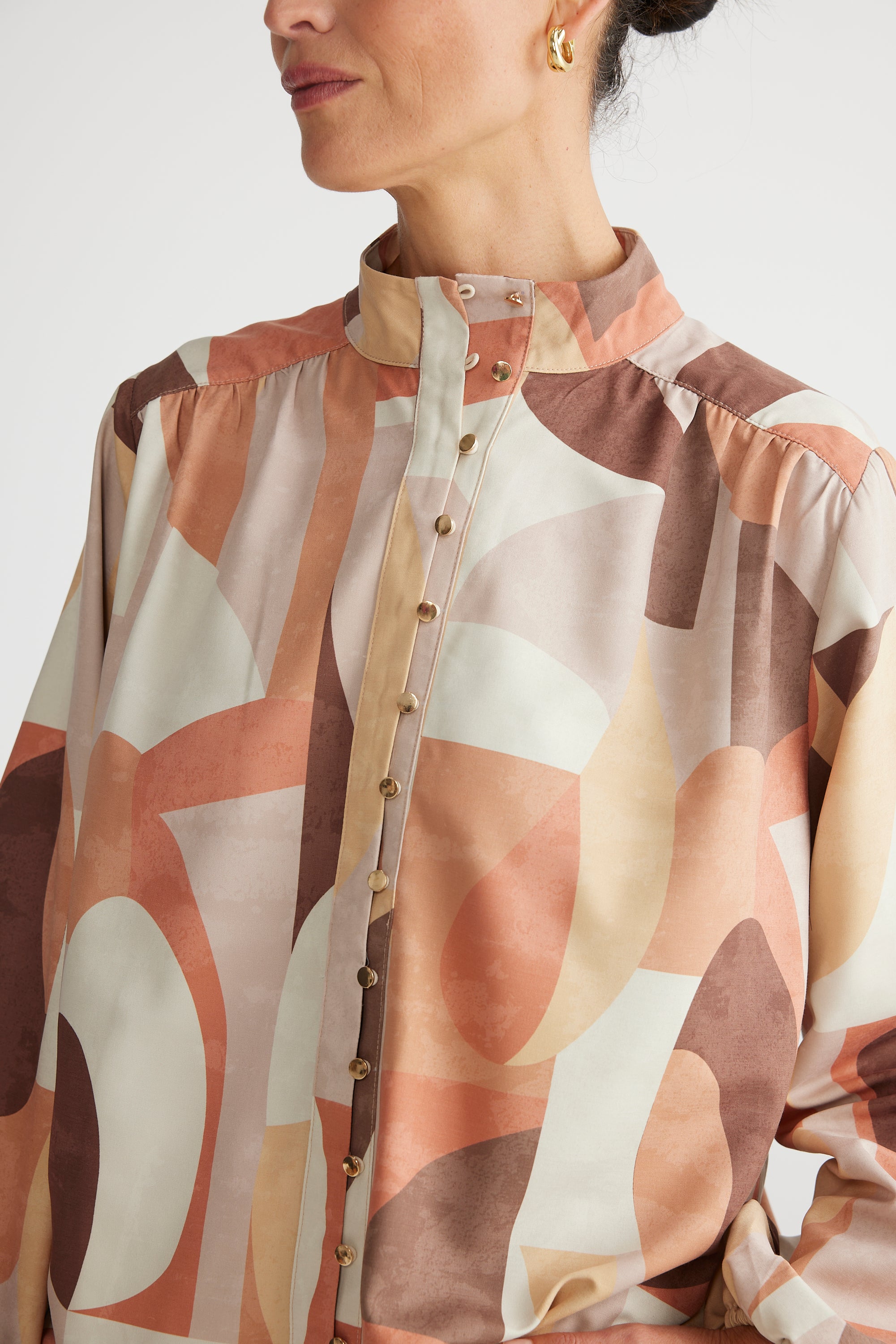 Sylvie Shirt in Earth Abstract Sylvie Shirt in Earth Abstract