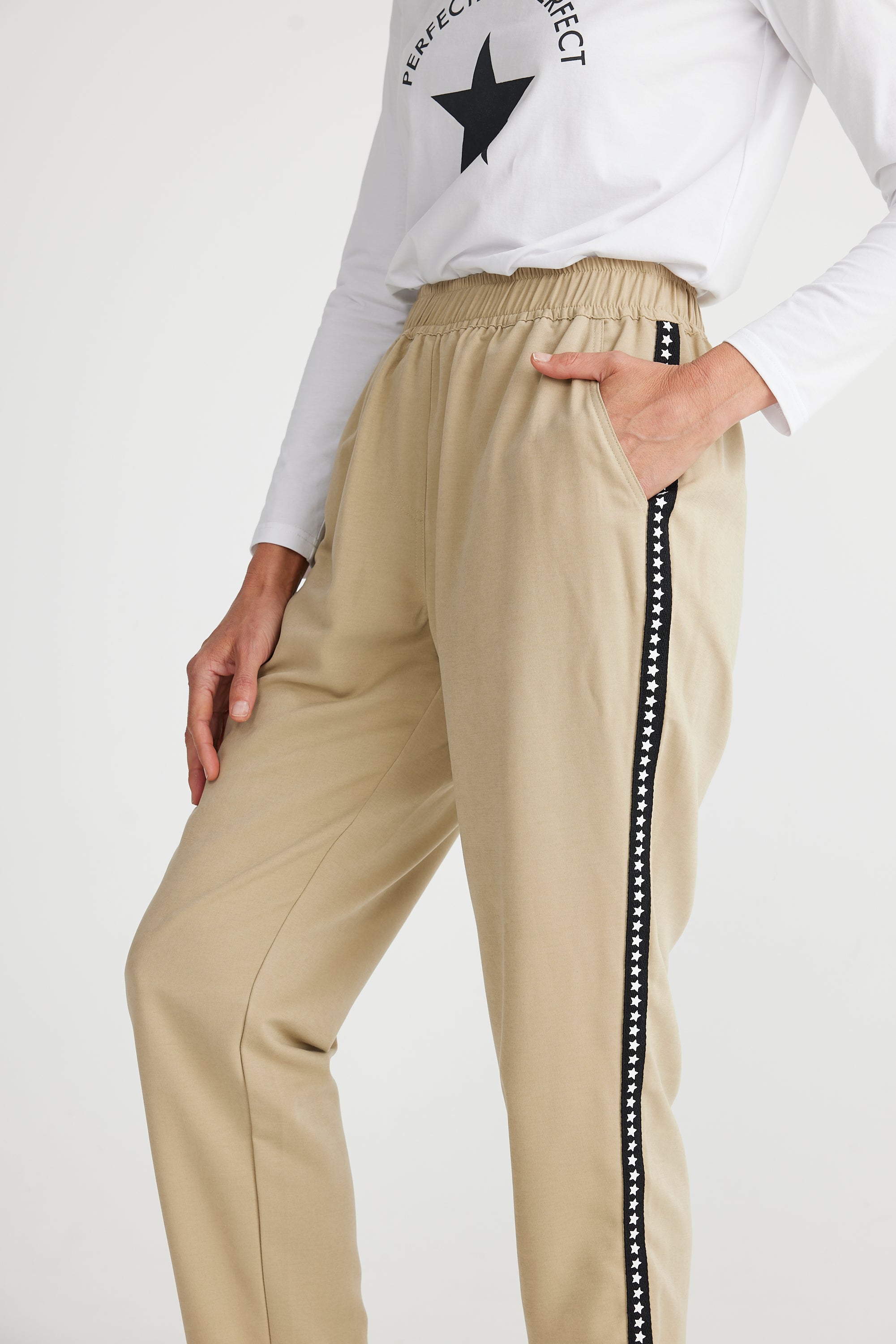 Miles Away Star Pant in Taupe Miles Away Star Pant in Taupe
