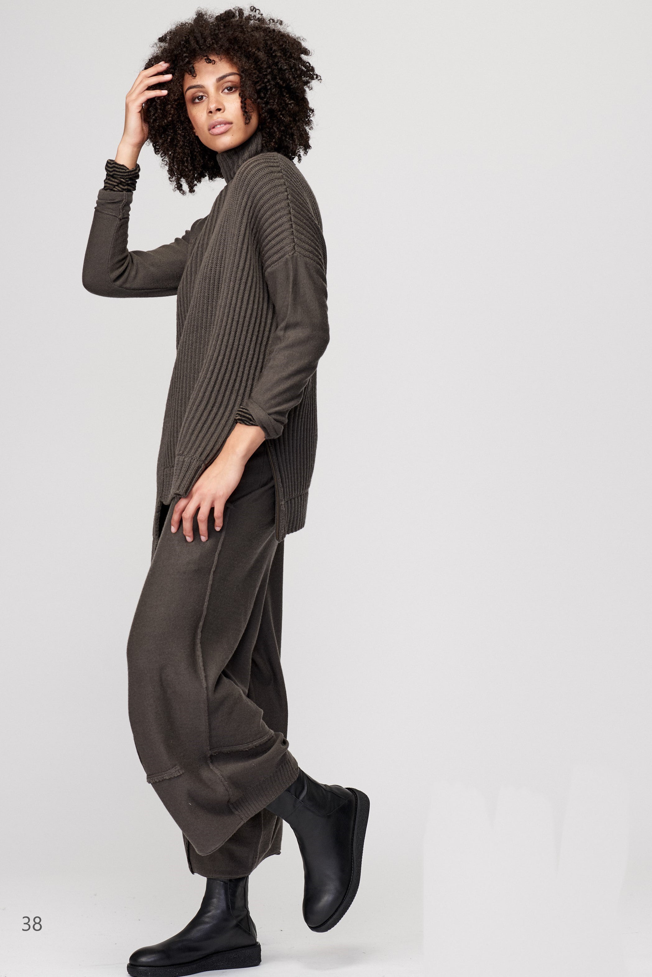 Merino Knit Culottes in Mouse Merino Knit Culottes in Mouse
