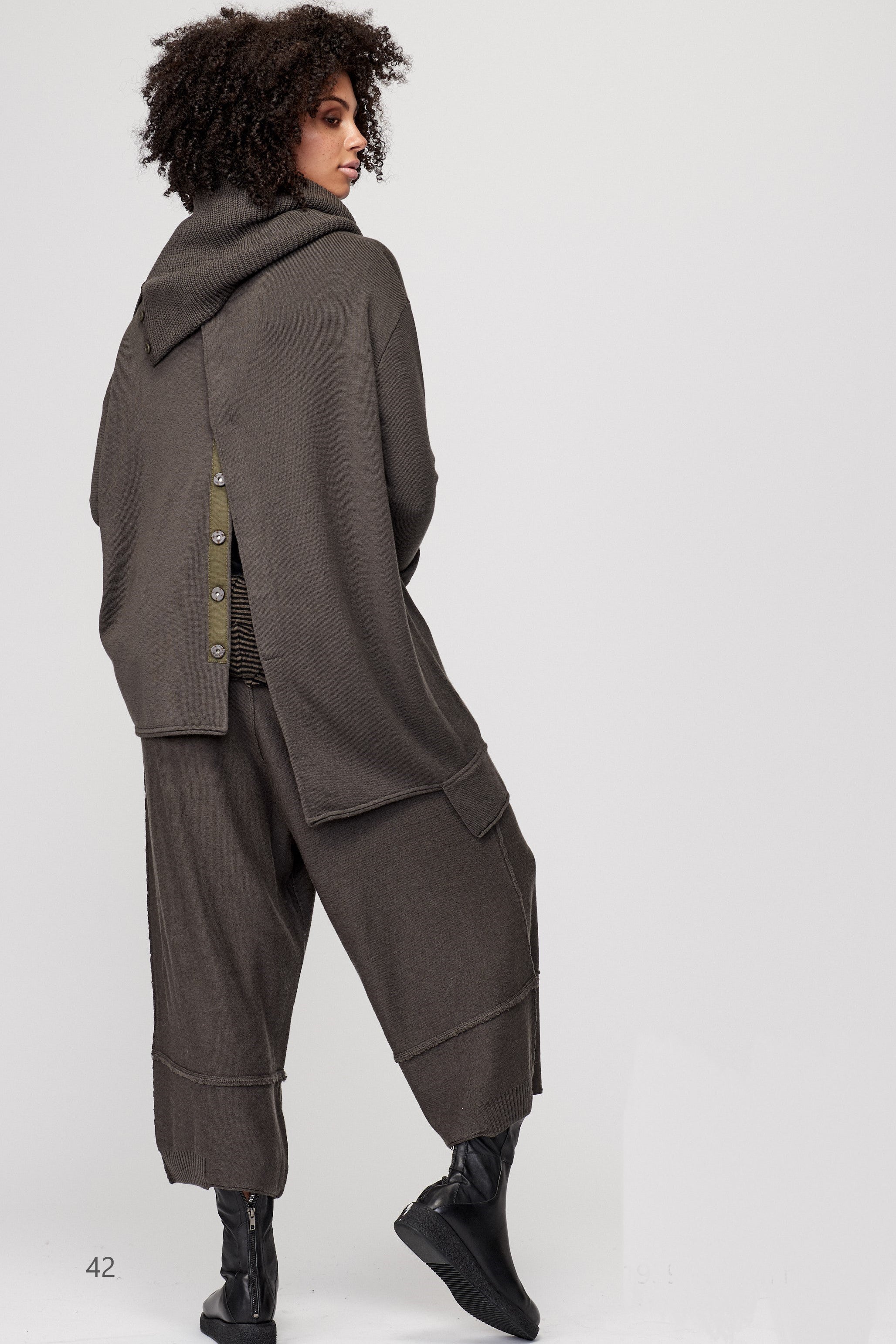 Merino Knit Culottes in Mouse Merino Knit Culottes in Mouse