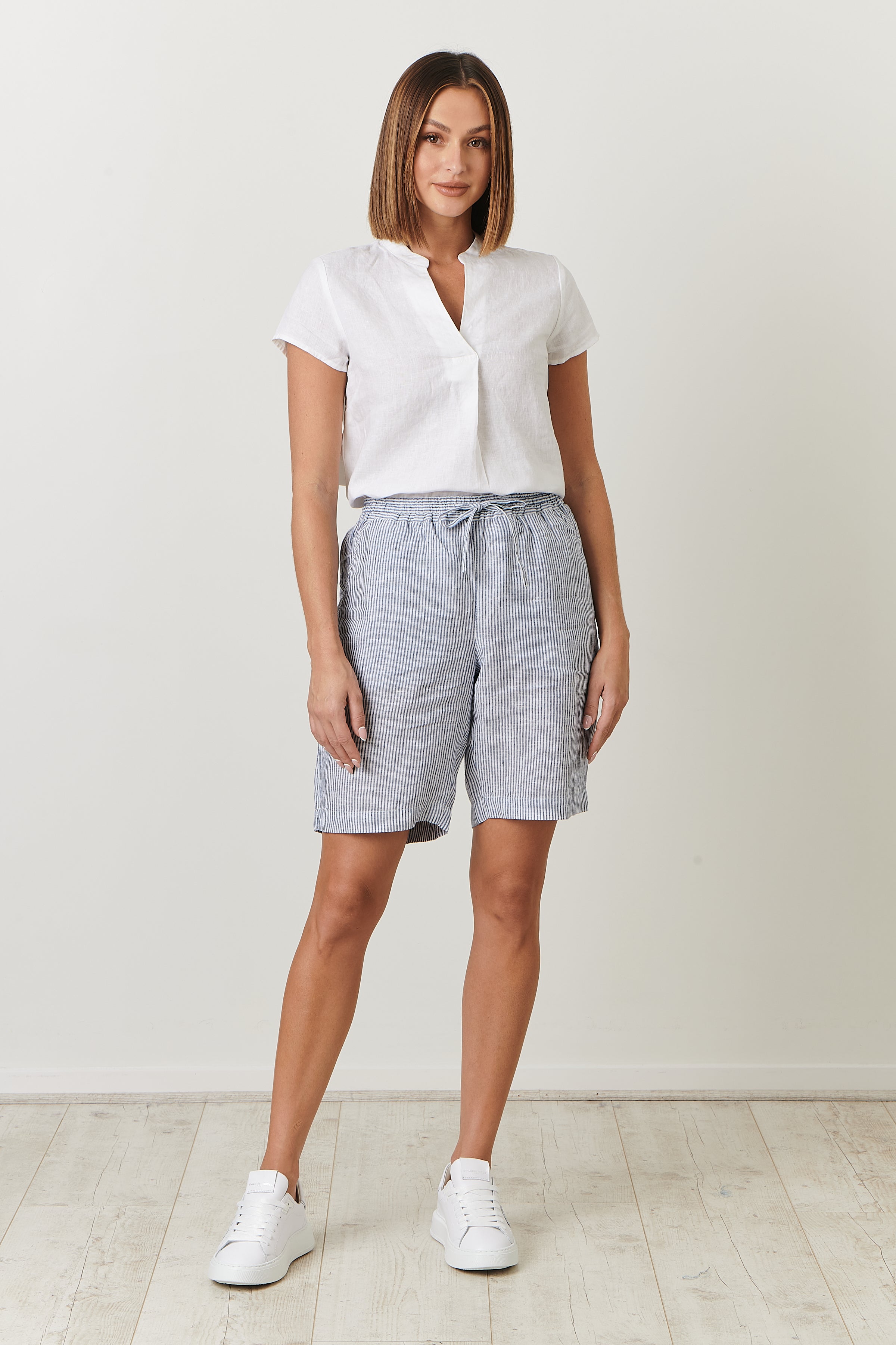 GA241 Linen Shorts in Sail Signs GA241 Linen Shorts in Sail Signs