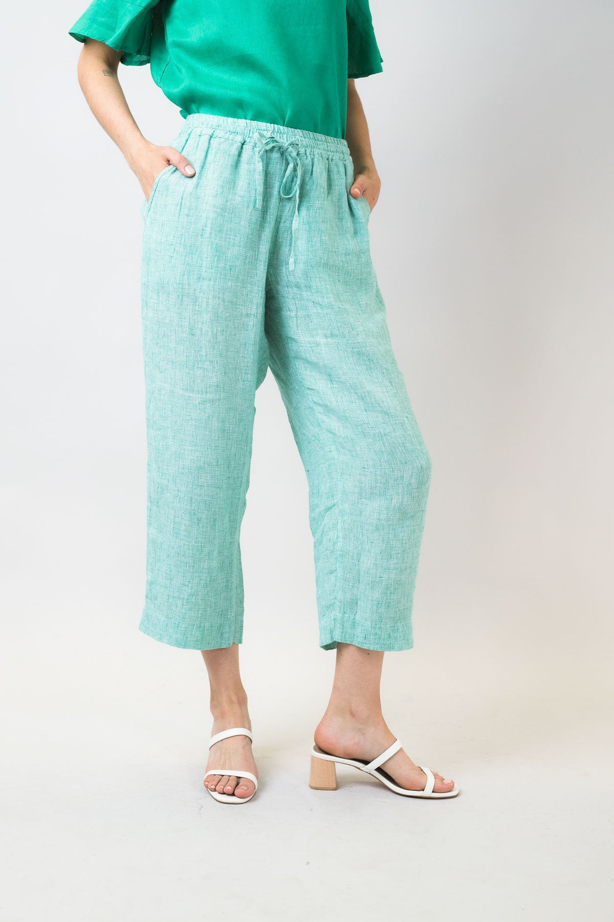 GA242 Maya Pants in Green Houndstooth GA242 Maya Pants in Green Houndstooth