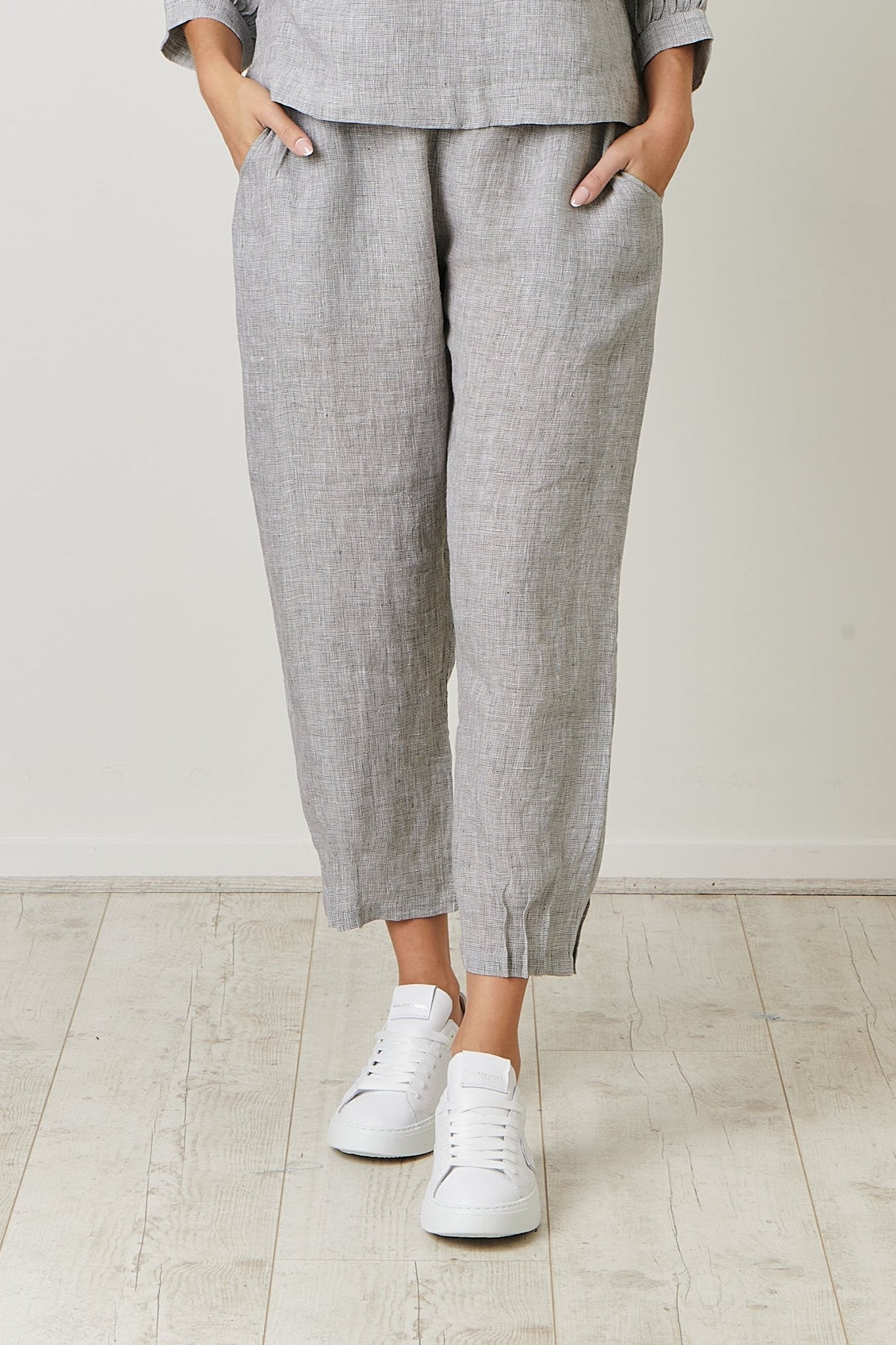 GA563 Linen Pants in Congo Houndstooth GA563 Linen Pants in Congo Houndstooth