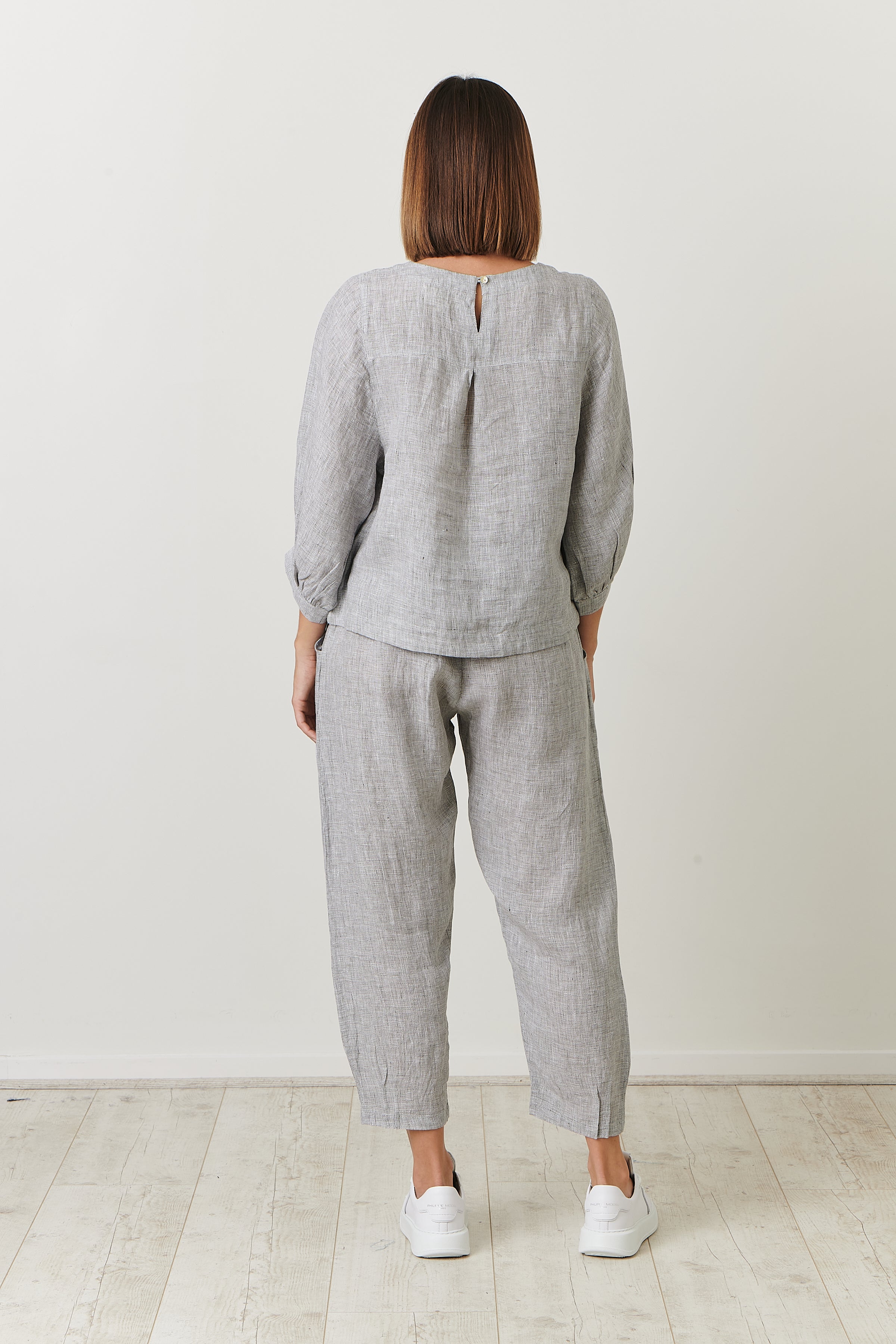 GA563 Linen Pants in Congo Houndstooth GA563 Linen Pants in Congo Houndstooth