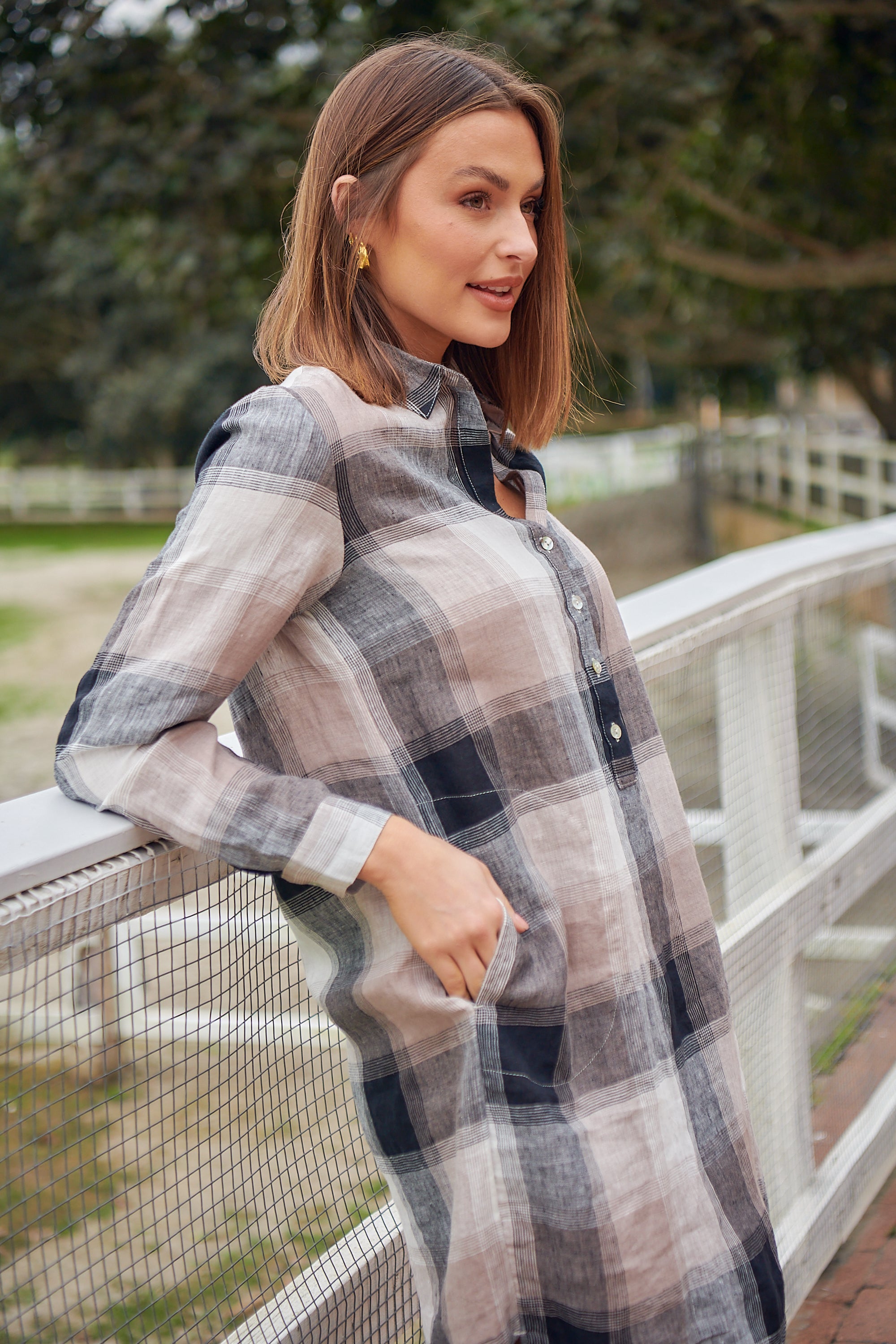 GA313 Shift Dress in Lentil Plaid GA313 Shift Dress in Lentil Plaid