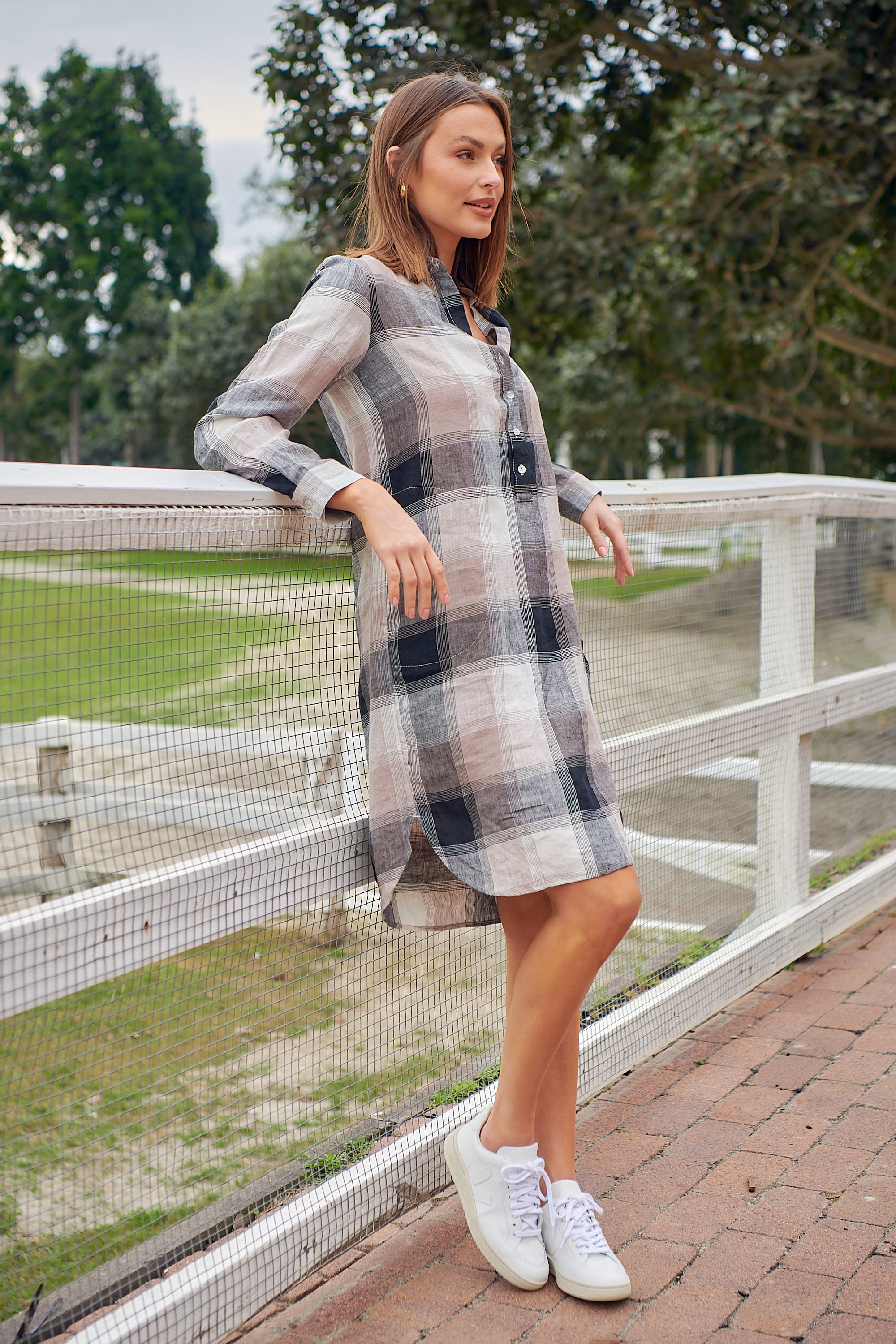 GA313 Shift Dress in Lentil Plaid GA313 Shift Dress in Lentil Plaid