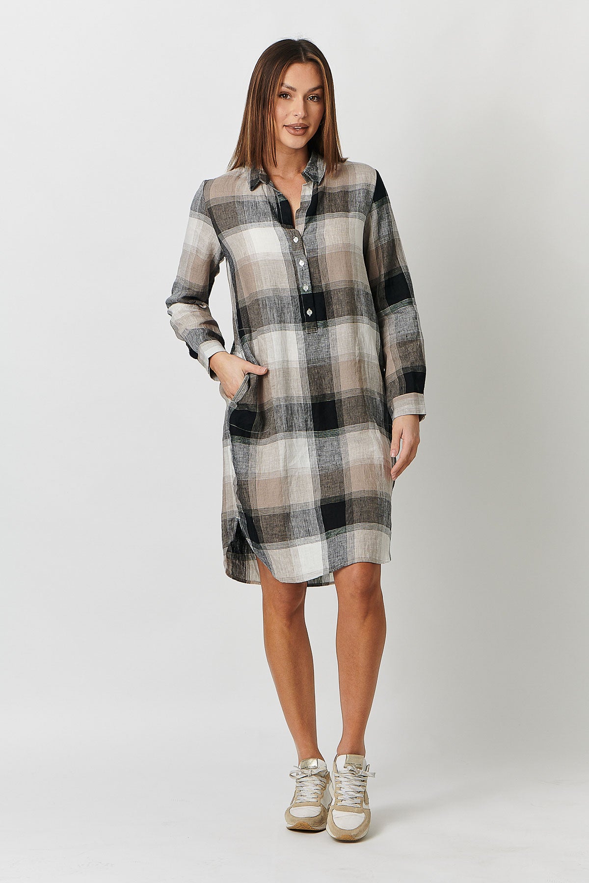 GA313 Shift Dress in Lentil Plaid GA313 Shift Dress in Lentil Plaid