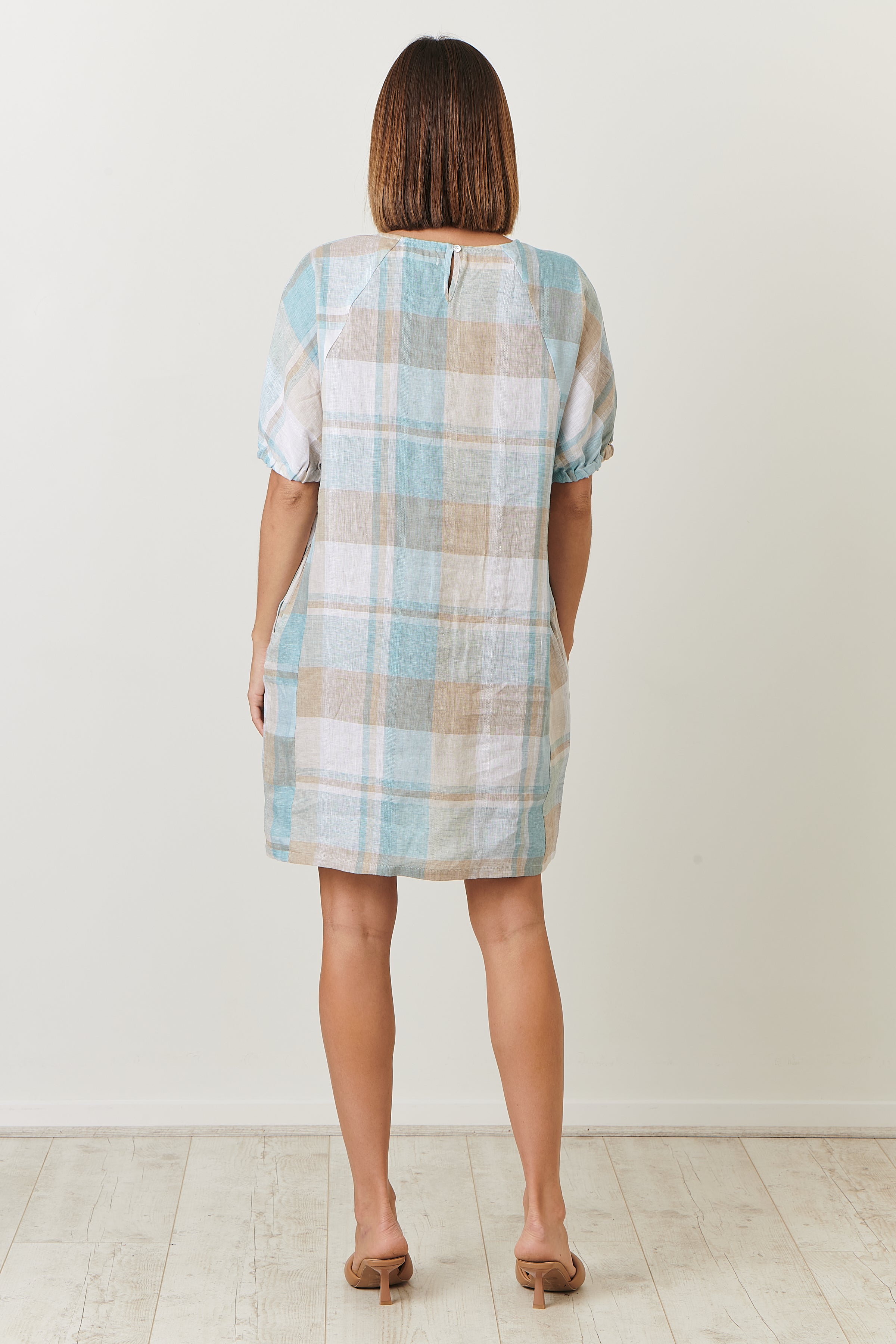 GA395 Linen Shift Dress in Azure GA395 Linen Shift Dress in Azure