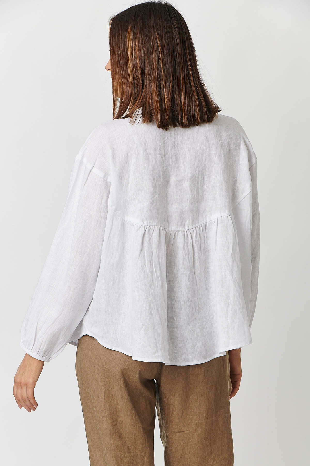 GA413 Babydoll Top in White GA413 Babydoll Top in White