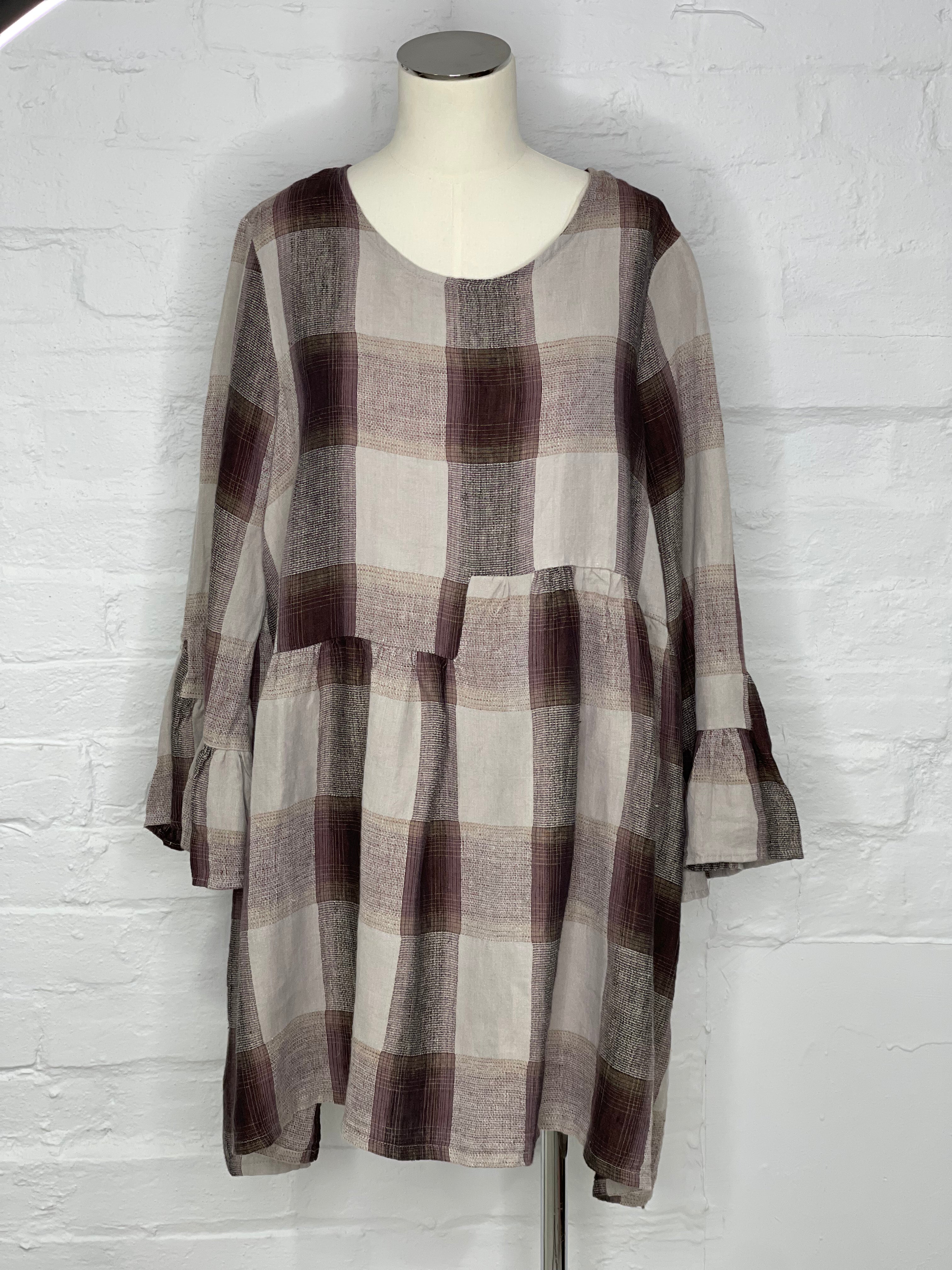 Tunic Top in Plum Check Tunic Top in Plum Check
