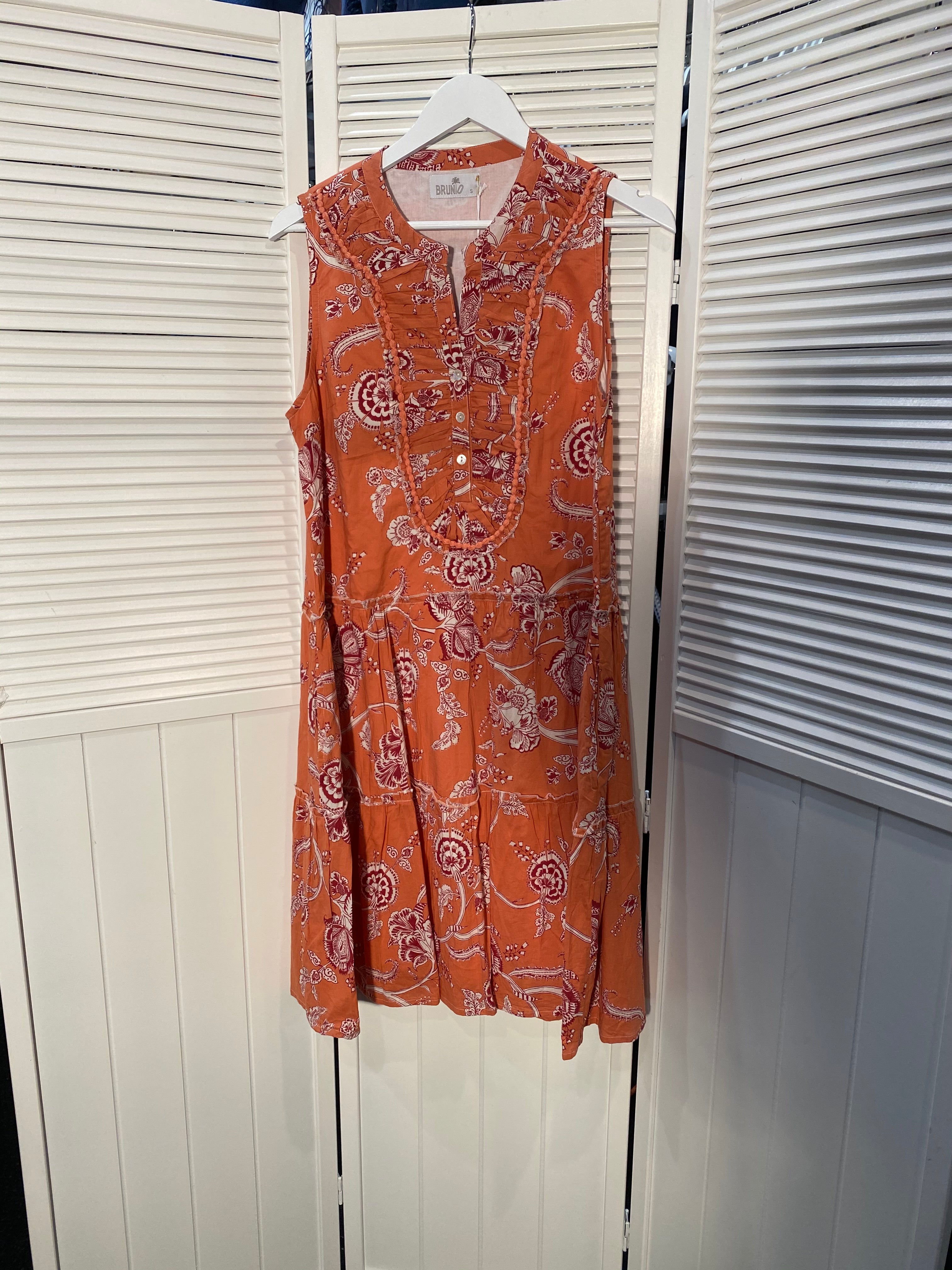 GA182 Linen Tunic Dress in Red GA182 Linen Tunic Dress in Red