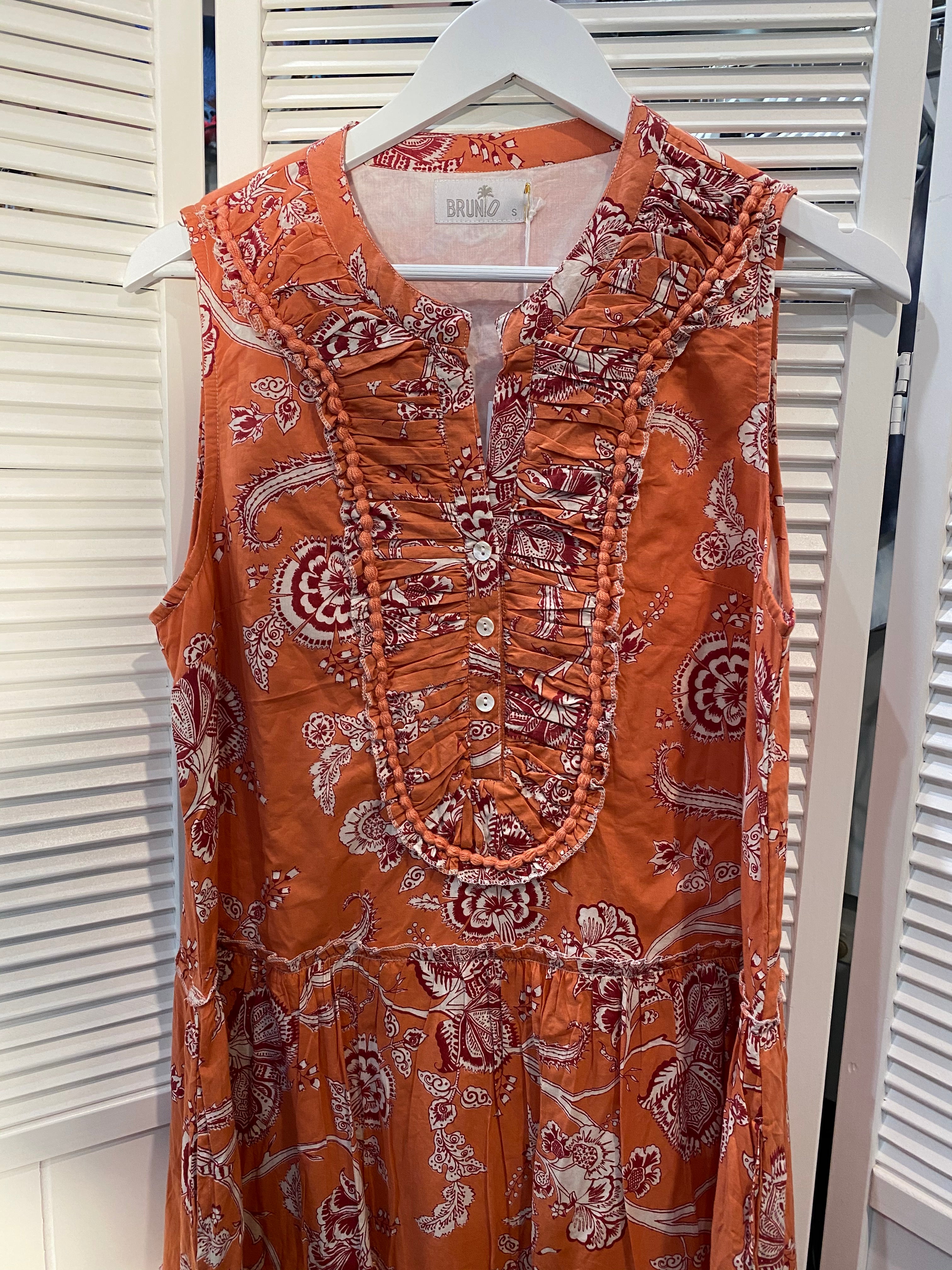 GA182 Linen Tunic Dress in Red GA182 Linen Tunic Dress in Red