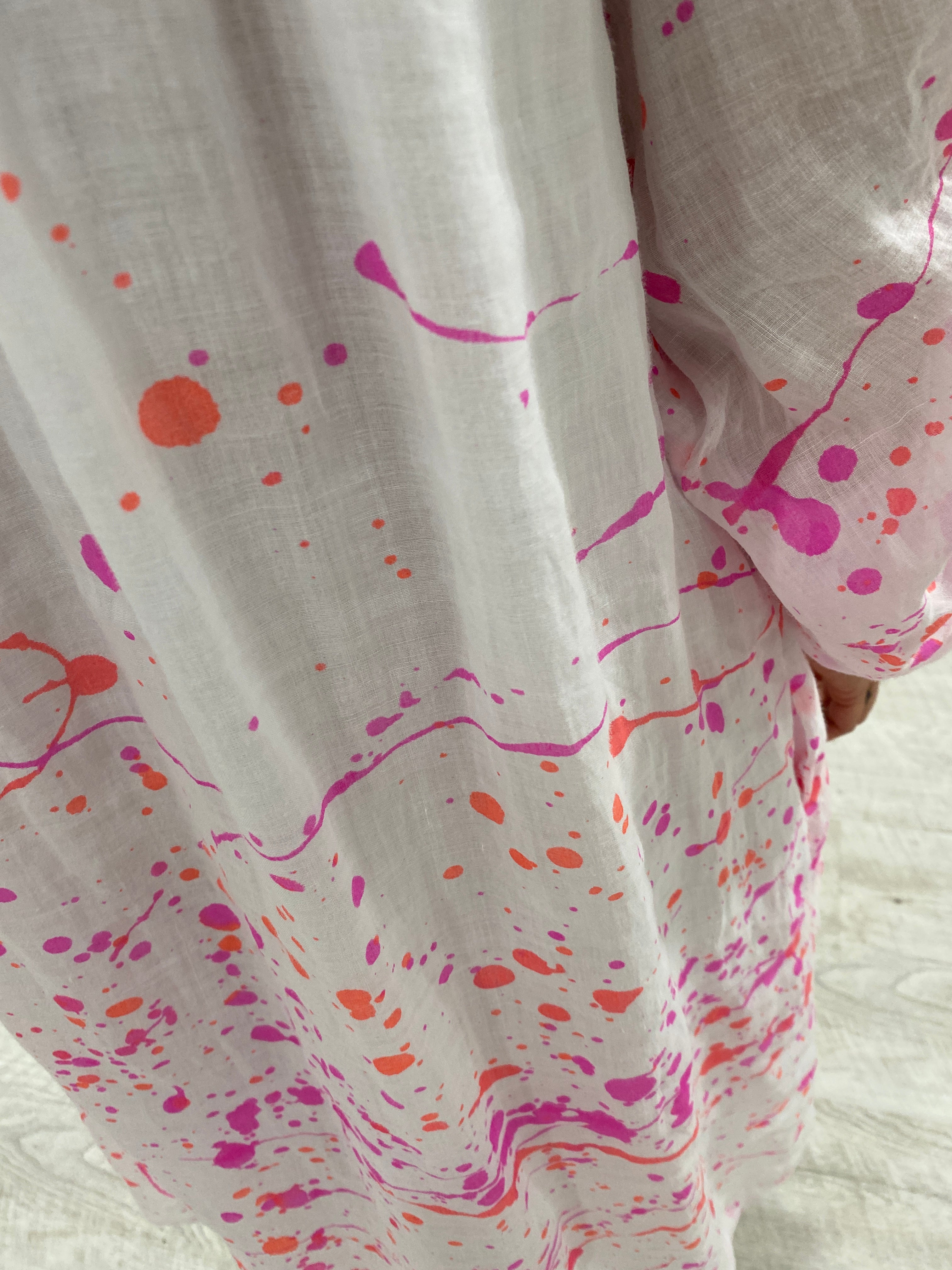 Bright Splash Print Off The Shoulder Dress Bright Splash Print Off The Shoulder Dress