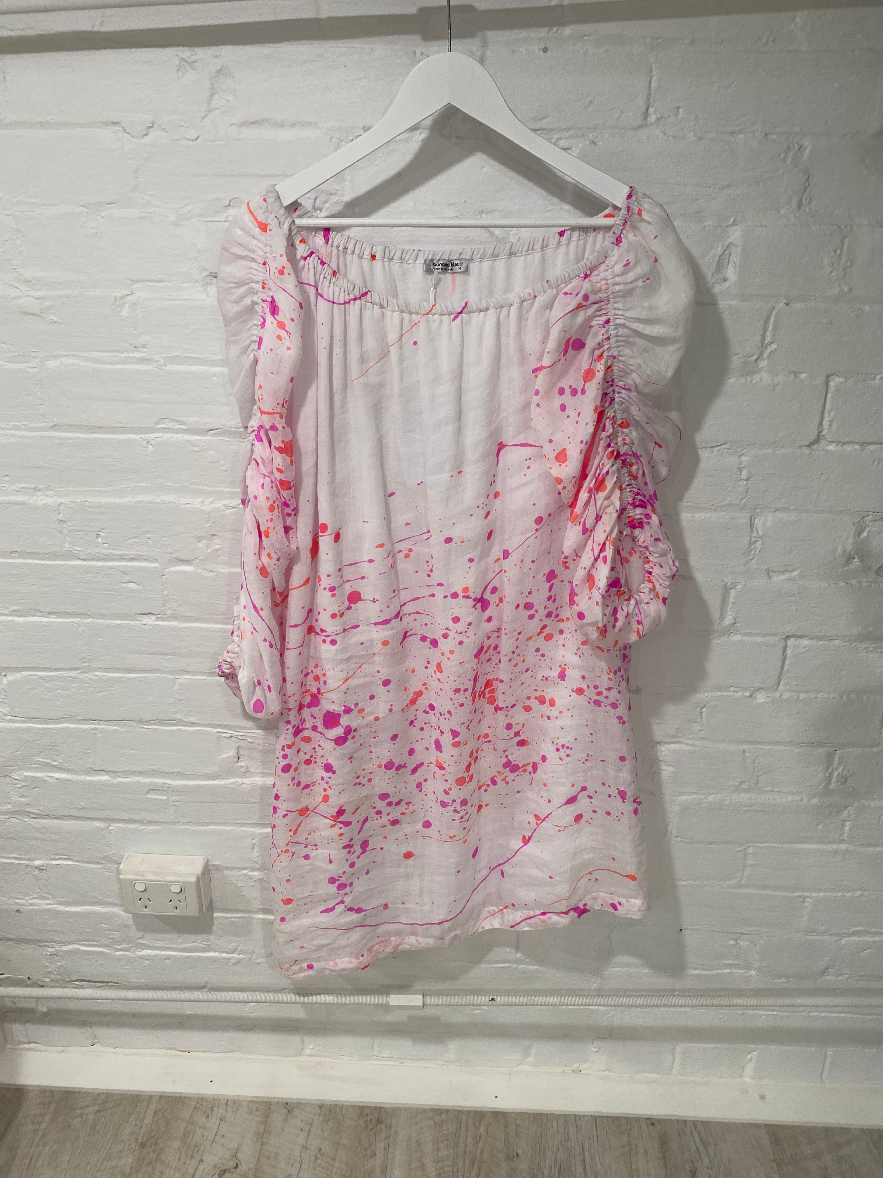 Bright Splash Print Off The Shoulder Dress Bright Splash Print Off The Shoulder Dress