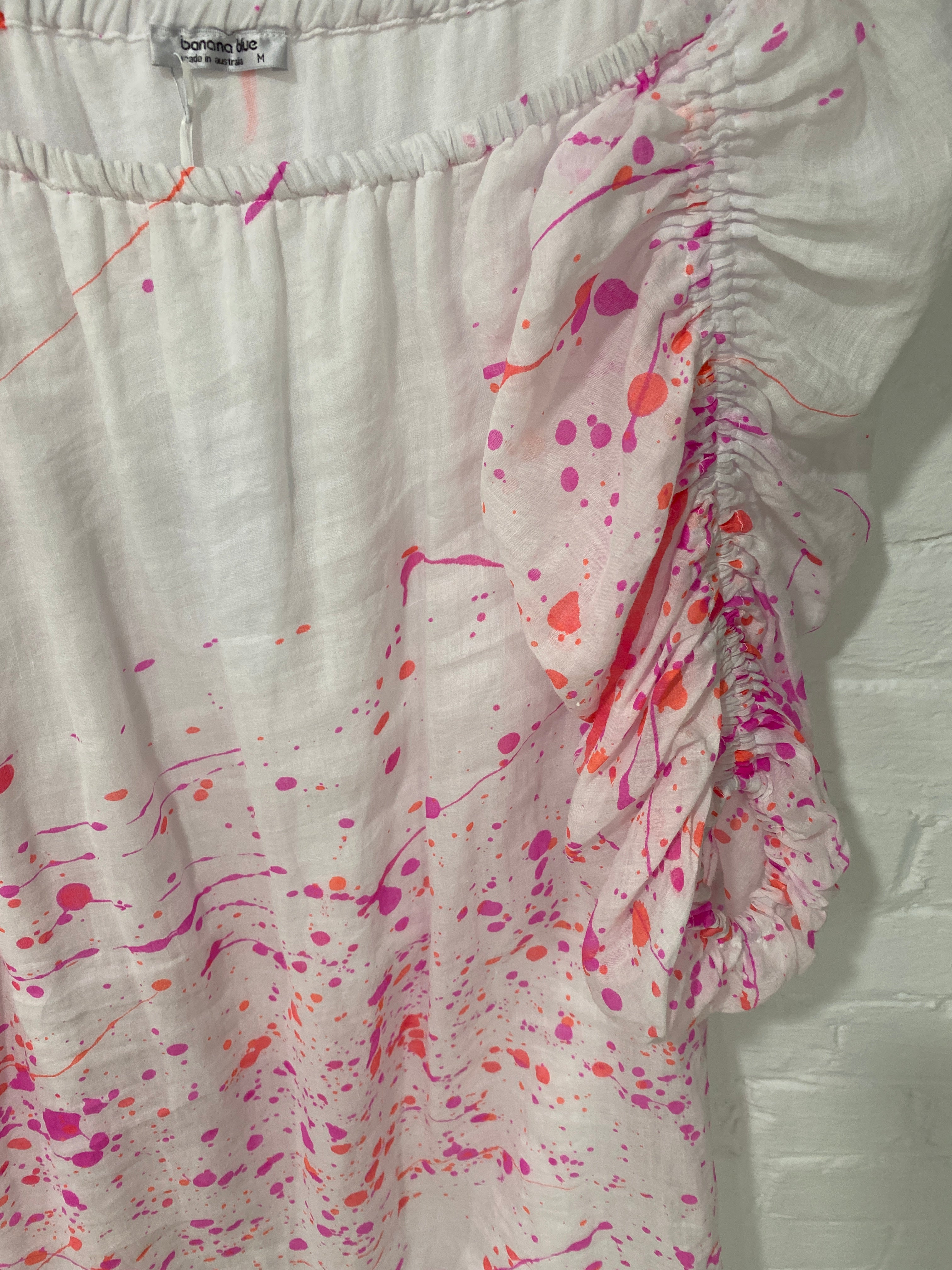 Bright Splash Print Off The Shoulder Dress Bright Splash Print Off The Shoulder Dress
