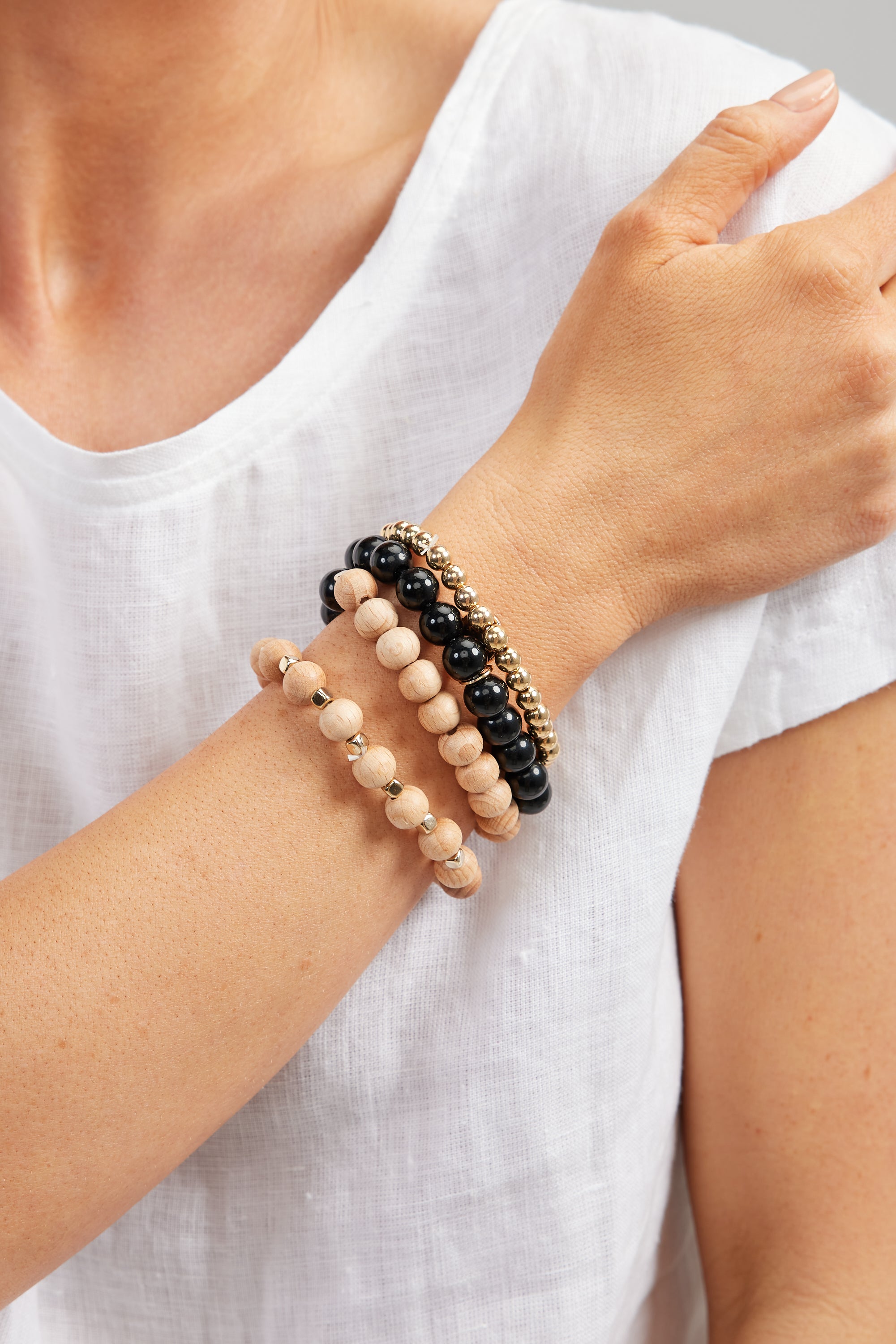 Sunset Bracelet Stack in Black Sunset Bracelet Stack in Black
