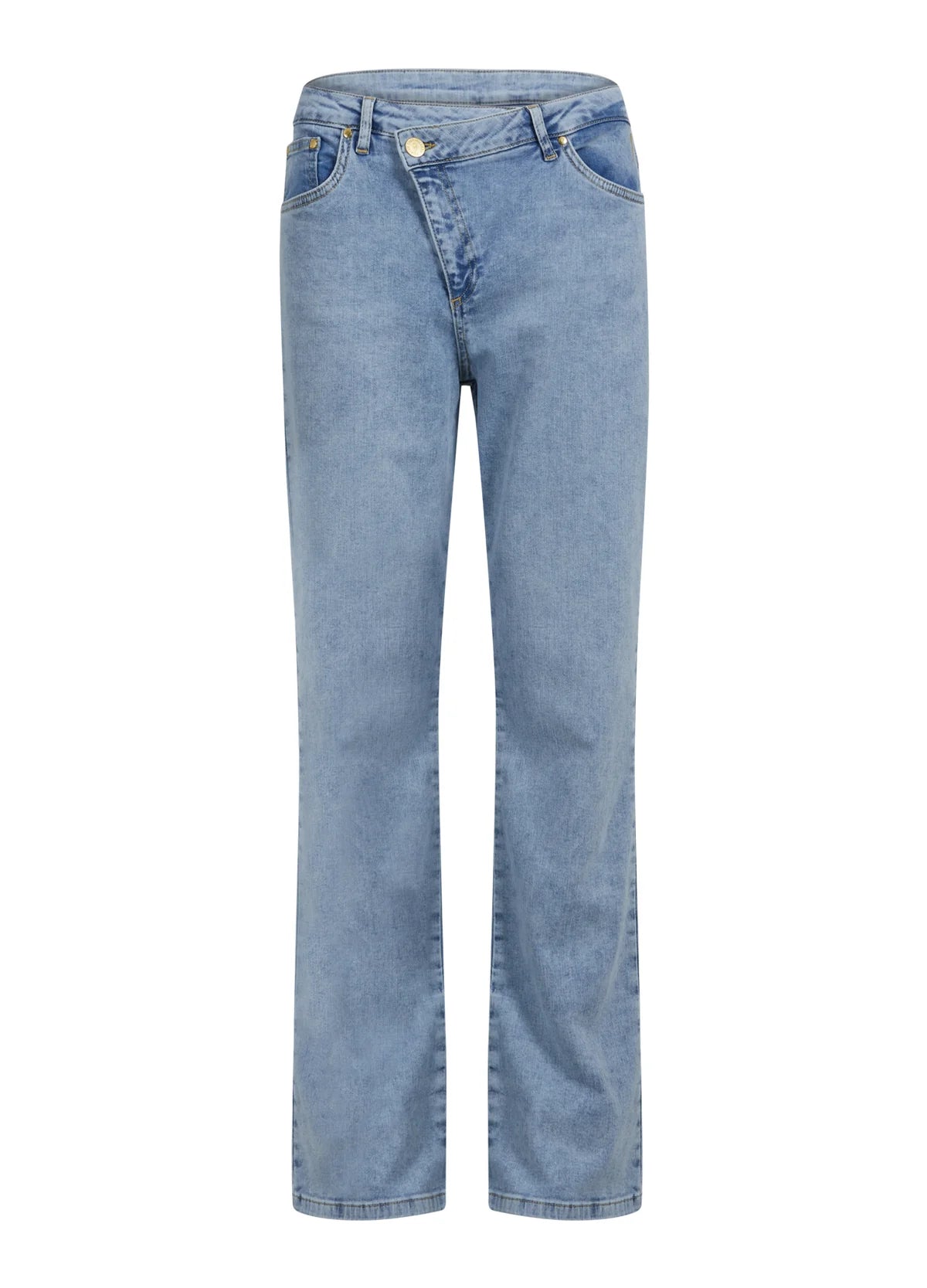 Jeans with Asymmetrical Closure in Light Denim Jeans with Asymmetrical Closure in Light Denim