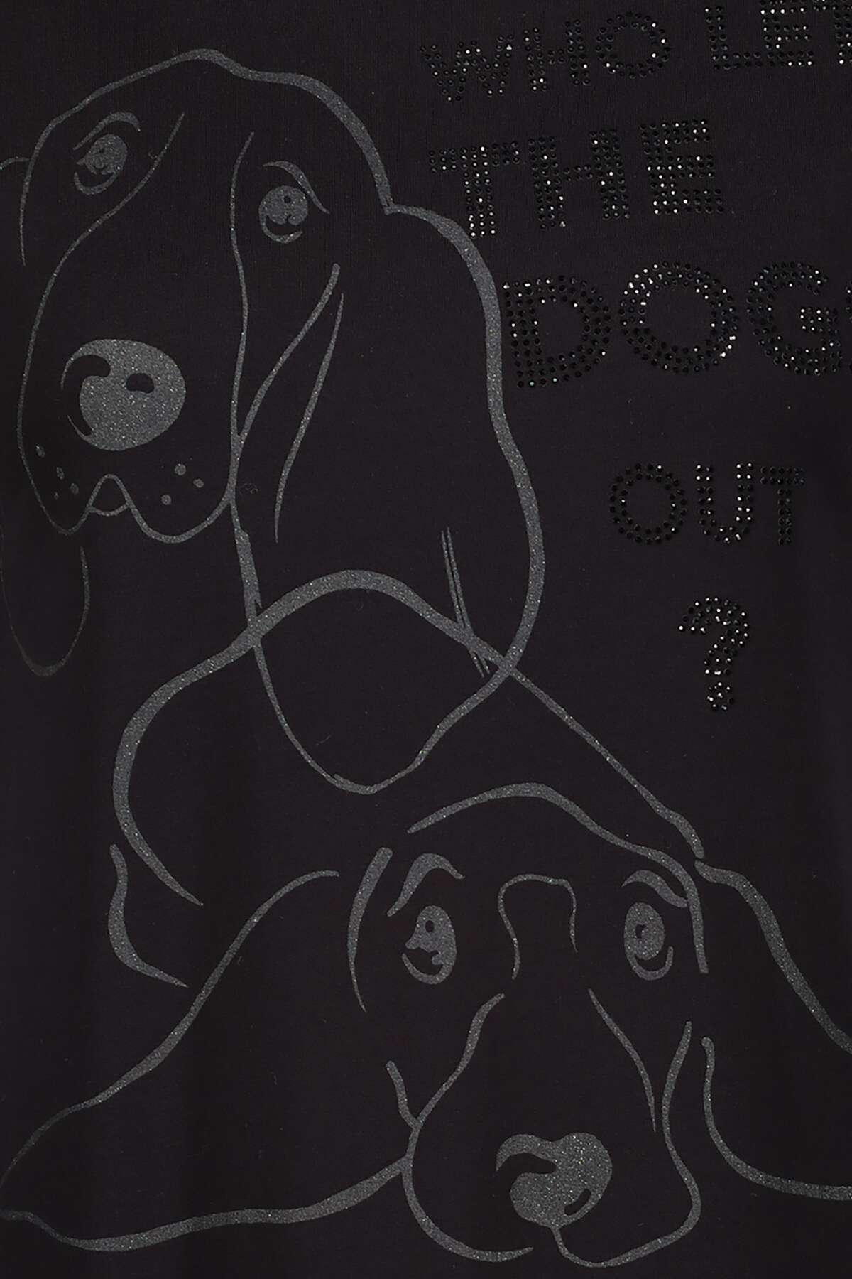 Black Rhinestone Dog Script Tee Black Rhinestone Dog Script Tee