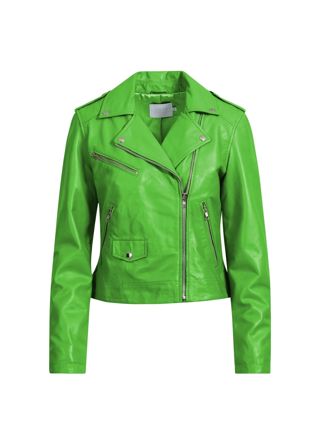 Coster Copenhagen Leather Jacket in Flashy Green Womens