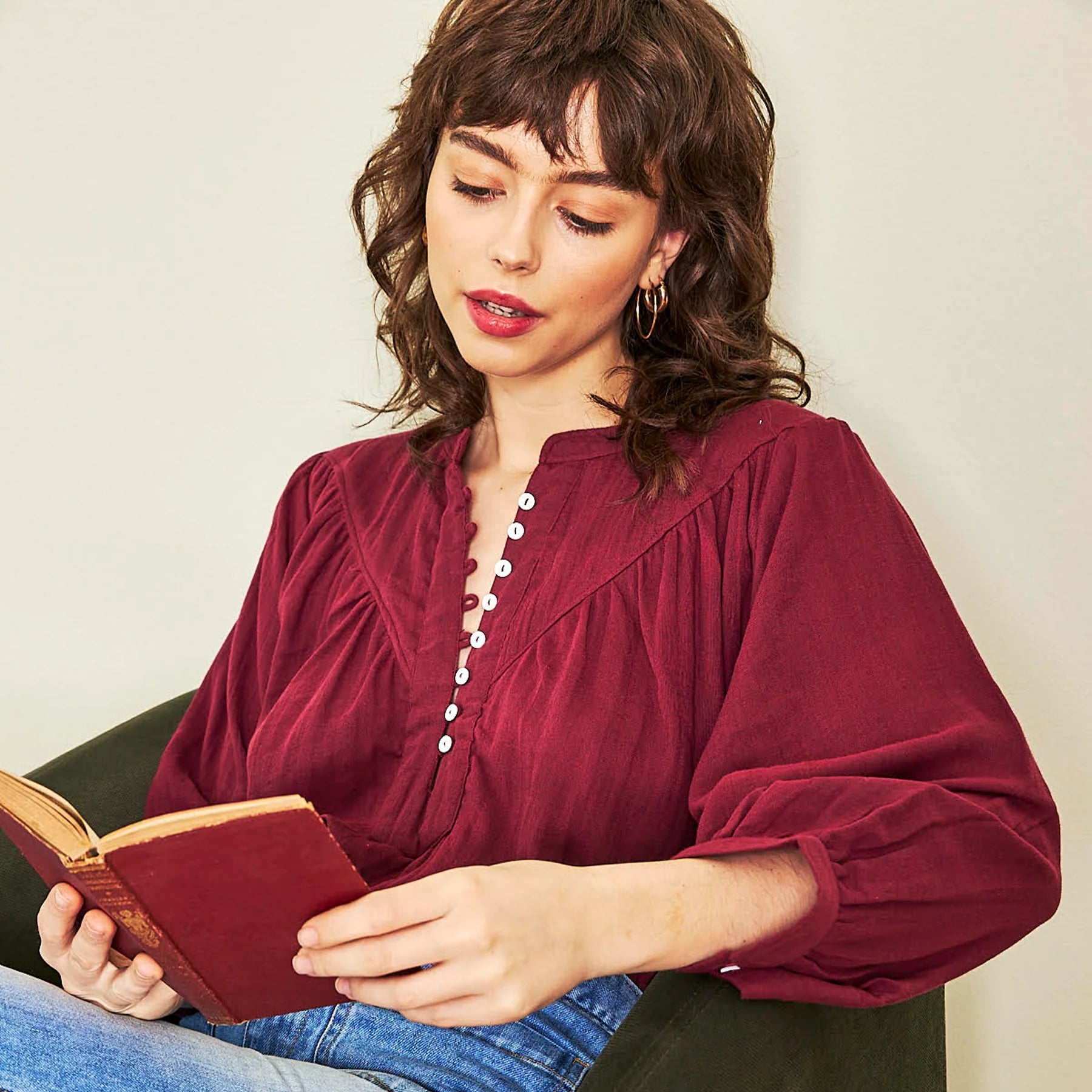 Marais Blouse in Burgundy Marais Blouse in Burgundy